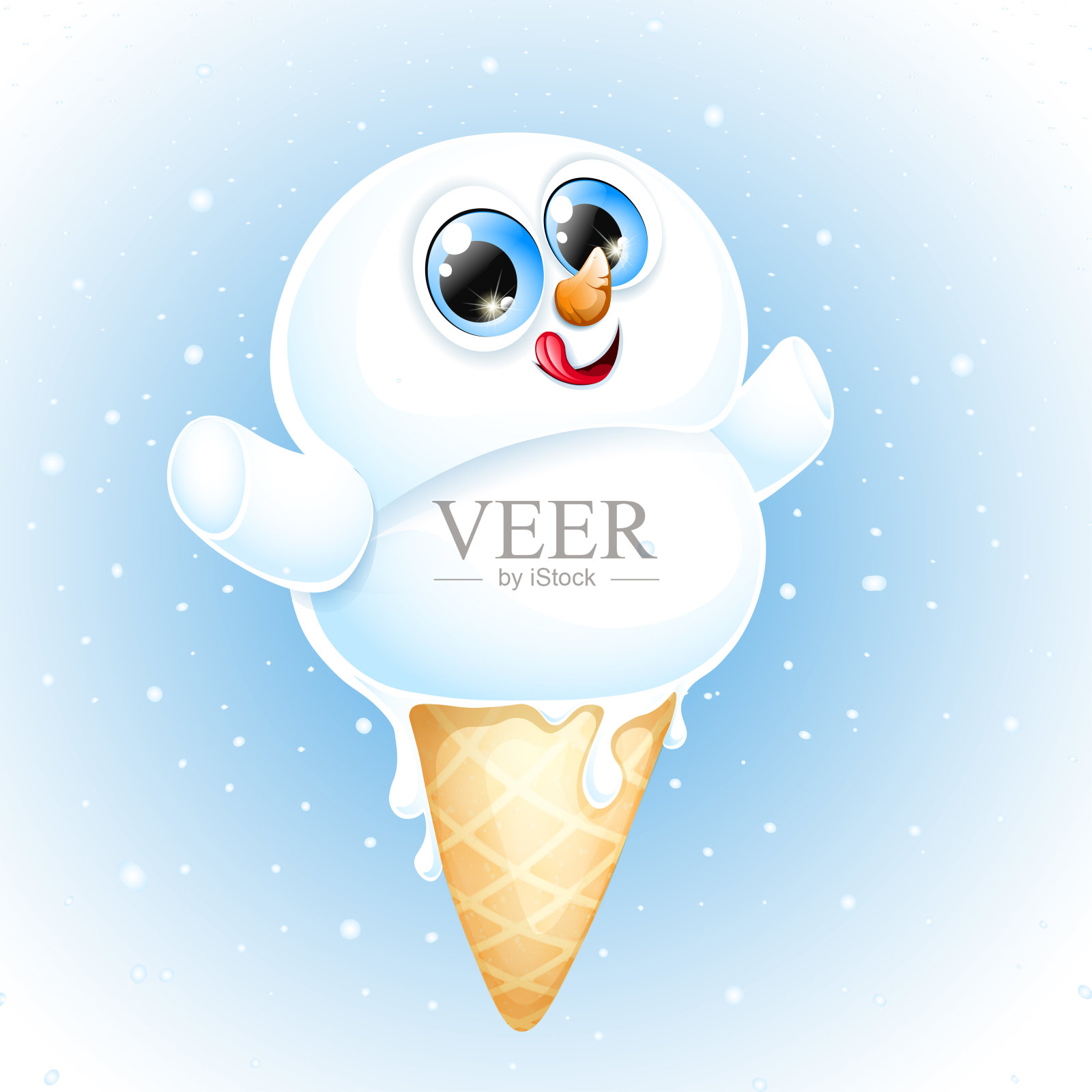 雪人在锥设计元素图片