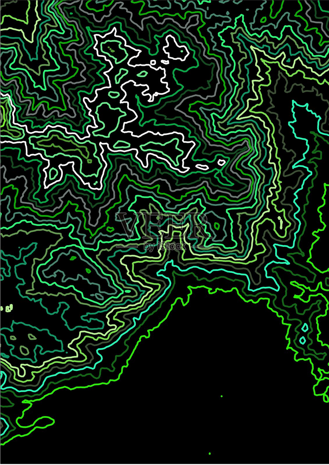 绿色地形纹理轮廓线照片摄影图片