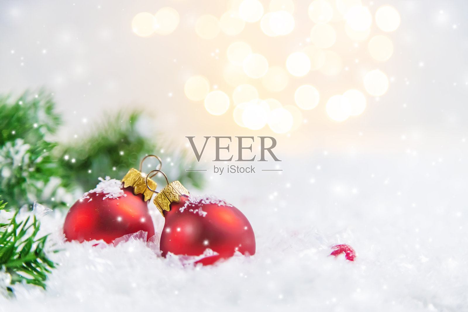 圣诞背景和美丽的装饰。新年。有选择性的重点。照片摄影图片