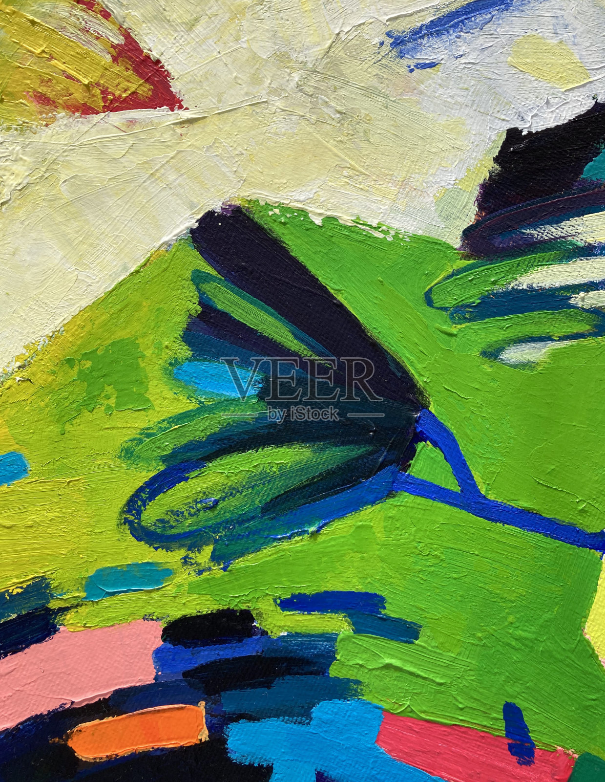 抽象明亮的油漆背景。色斑。油画和丙烯画的特写。插画图片素材