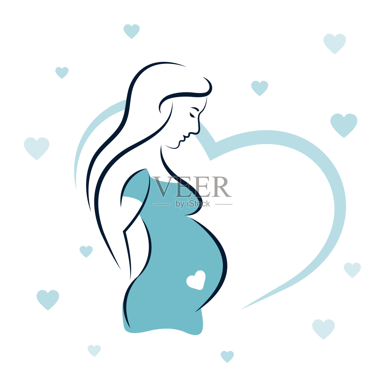 一个孕妇插画图片素材