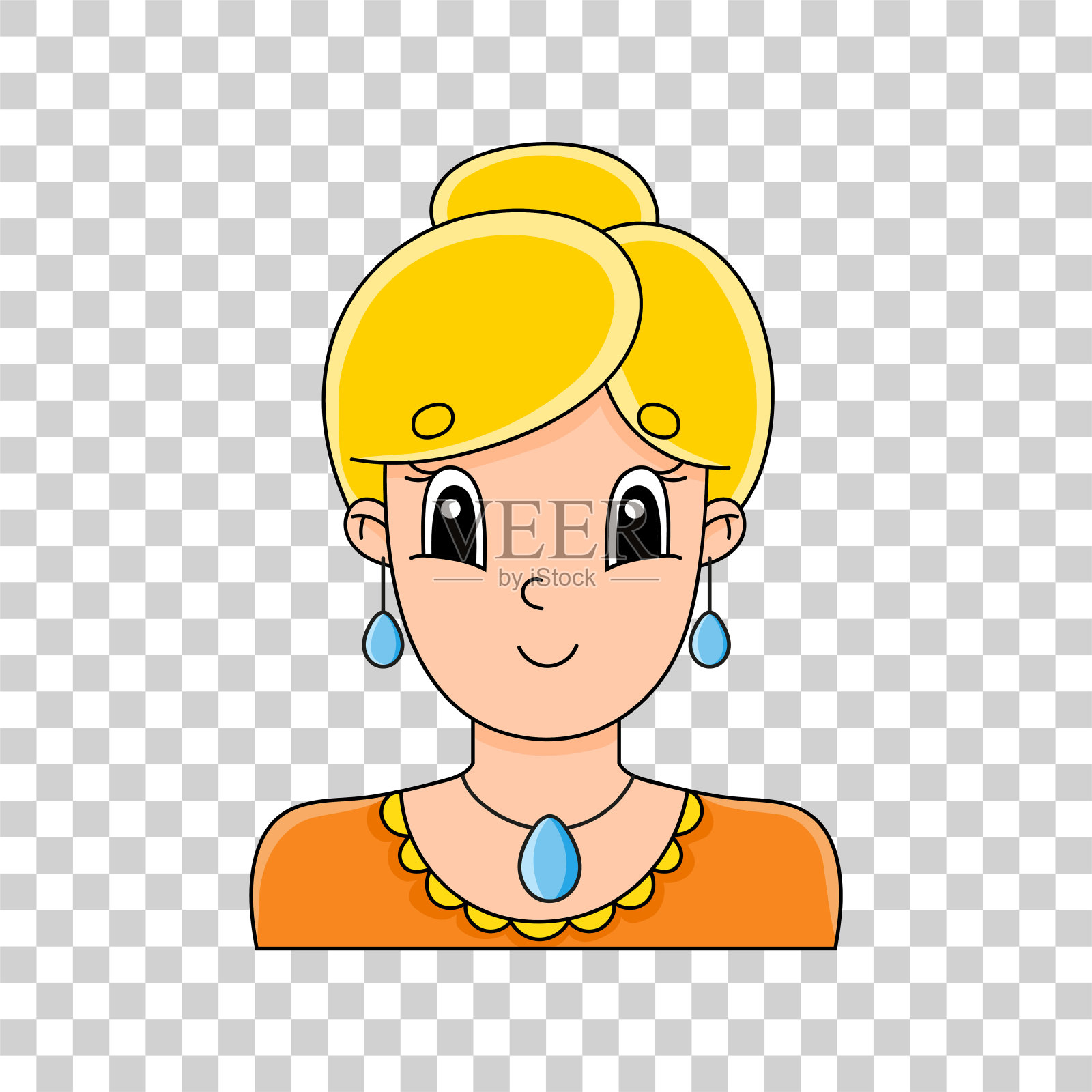 可爱的卡通人物贴纸。五彩缤纷的矢量插图。透明背景隔离。设计元素设计元素图片