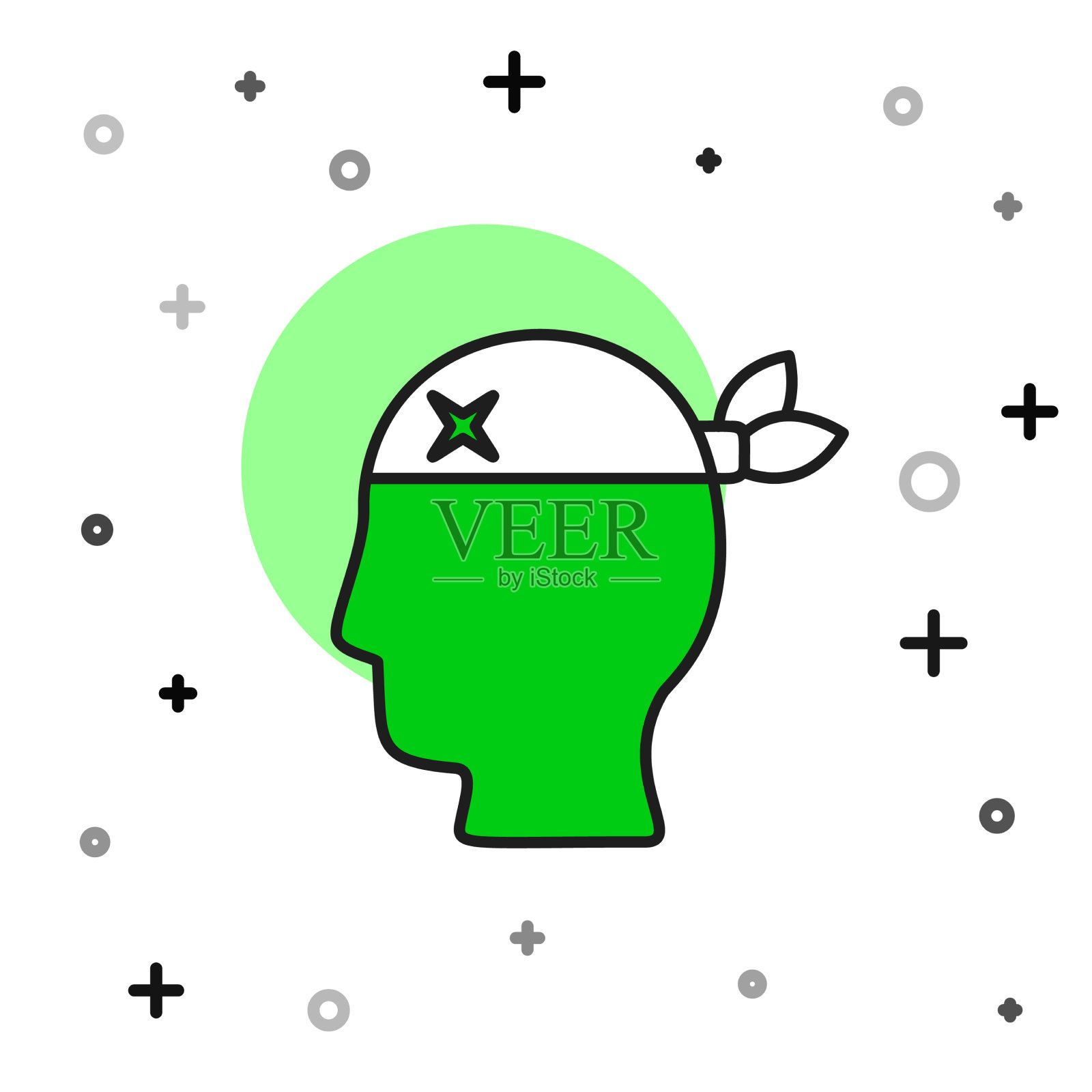 满轮廓海盗船长图标孤立上插画图片素材