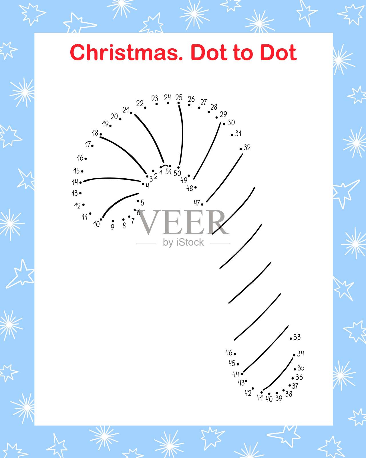 圣诞糖果拐杖甜蜜点对点有趣的教育游戏或休闲作业单，大纲涂鸦矢量插画，寒假季节性活动，新年庆祝活动，孩子的乐趣，数字学习插画图片素材