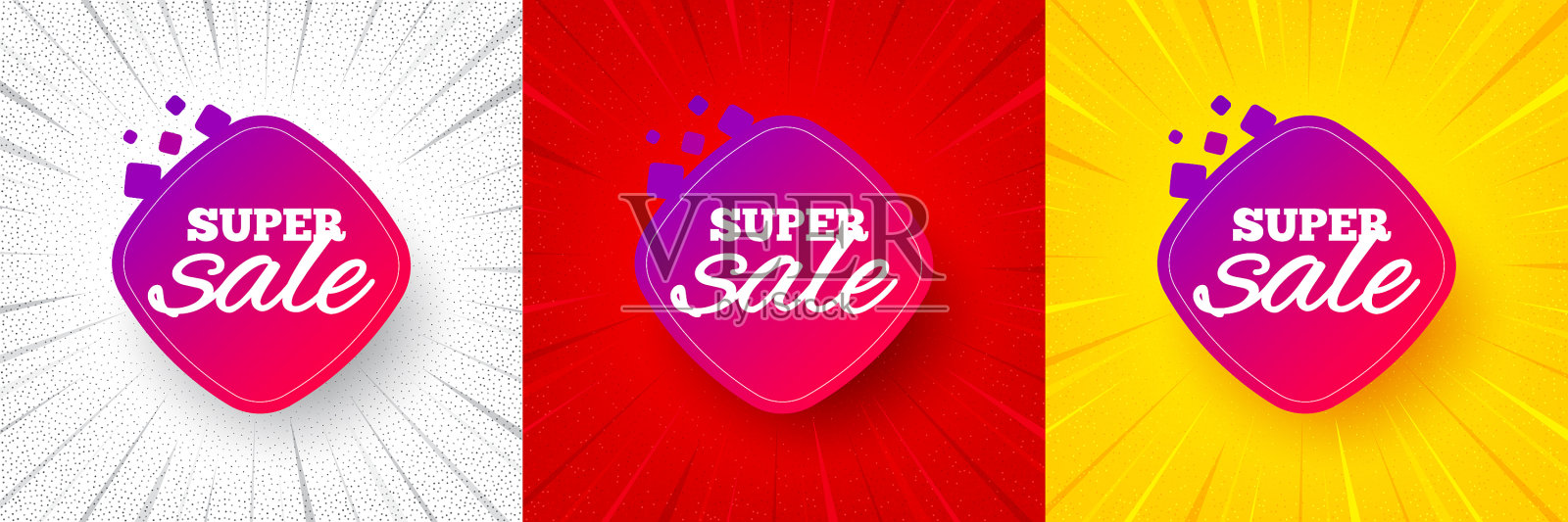 特价横幅折扣贴纸形状闪光设计元素图片