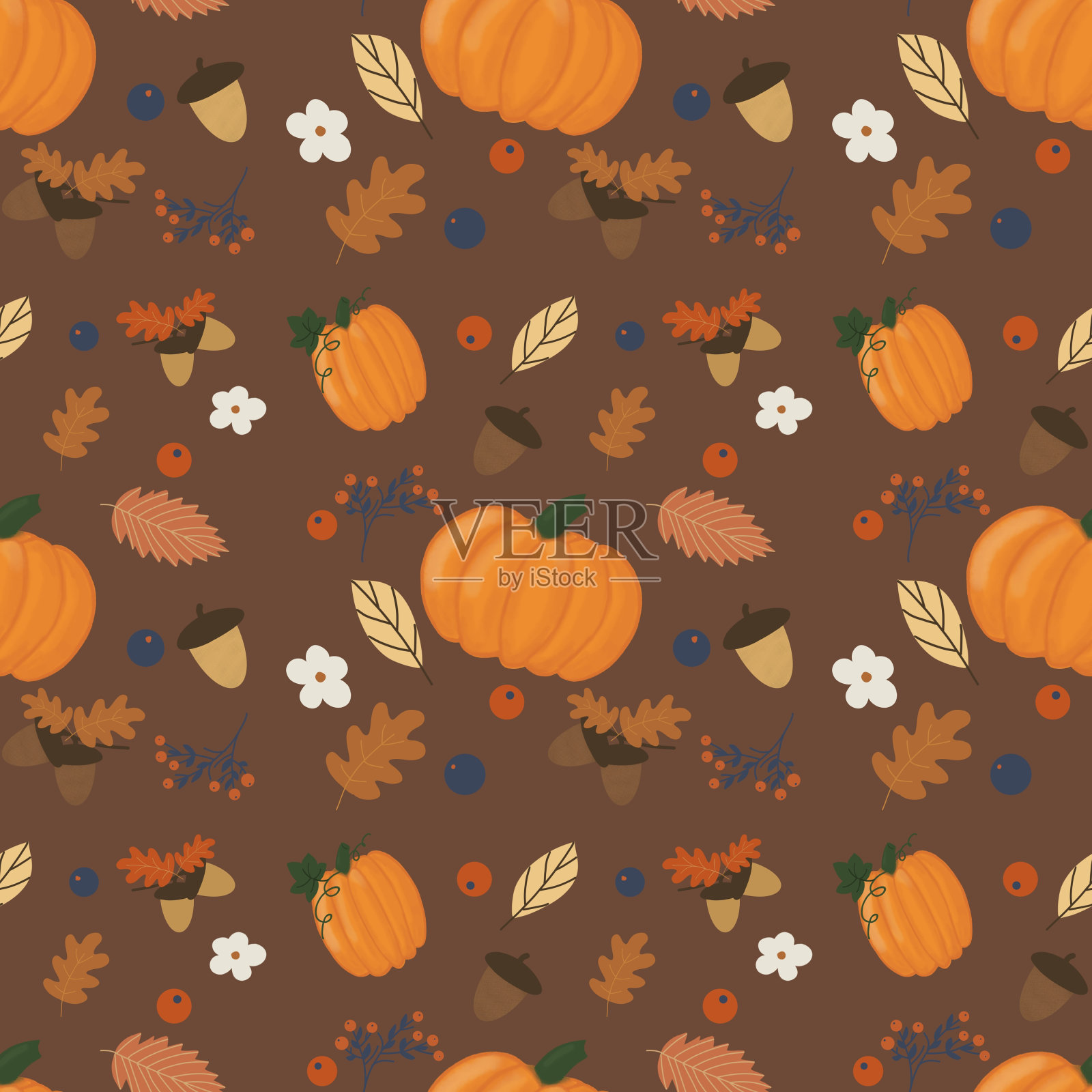 感恩节秋天模式插画图片素材