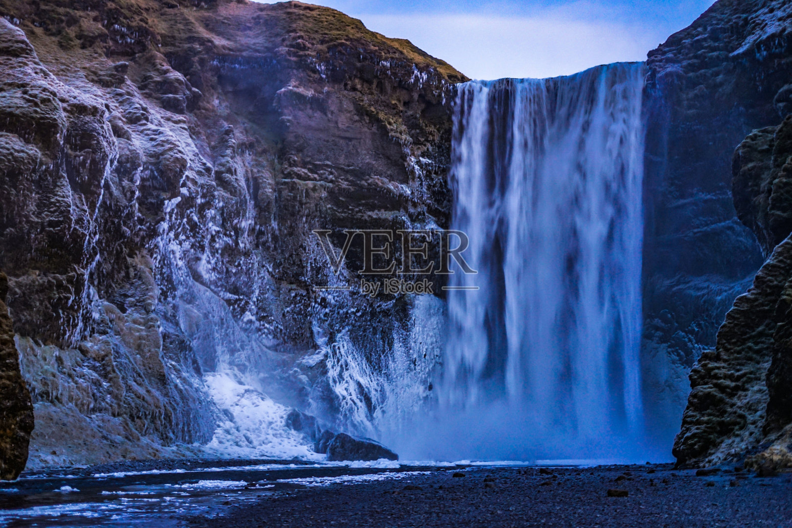 斯科加瀑布照片摄影图片