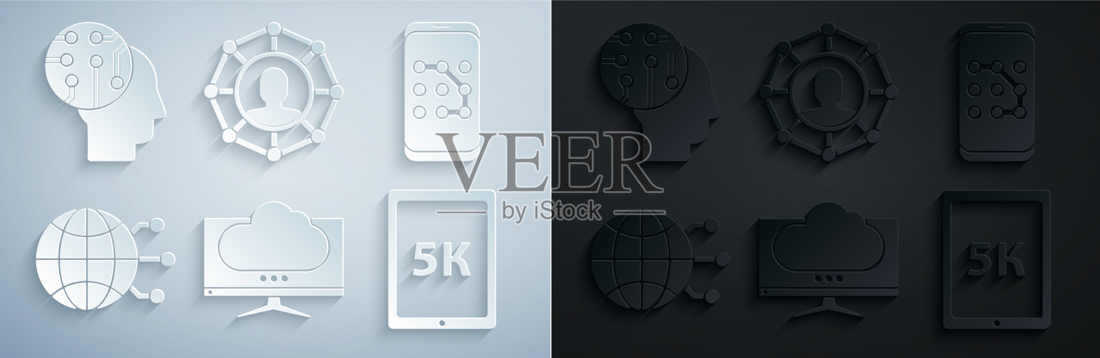 设置电脑显示器屏幕移动和图形图标素材