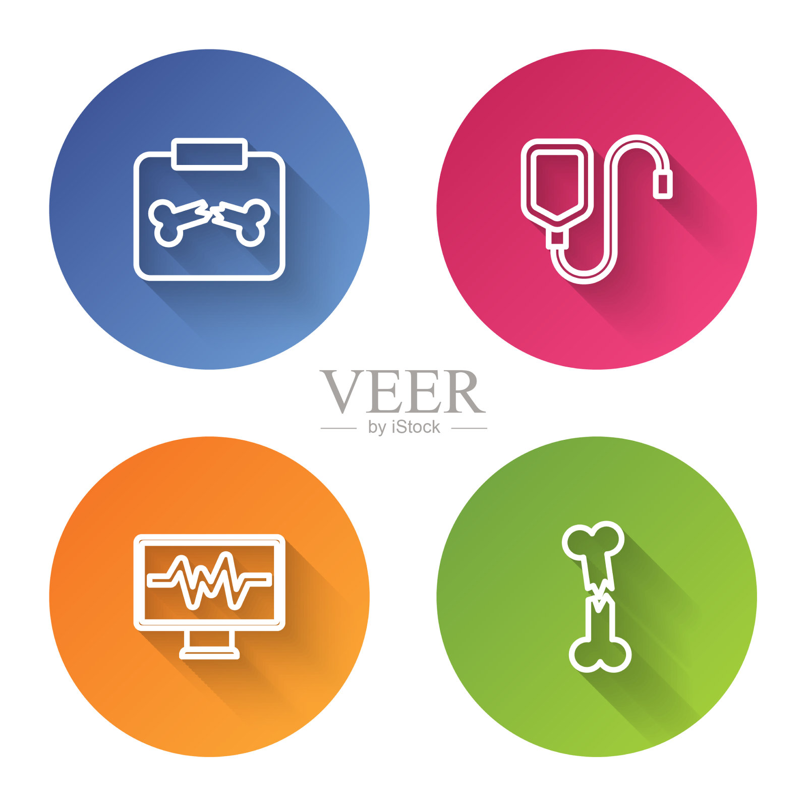 用断骨静脉输液袋拍x线片插画图片素材