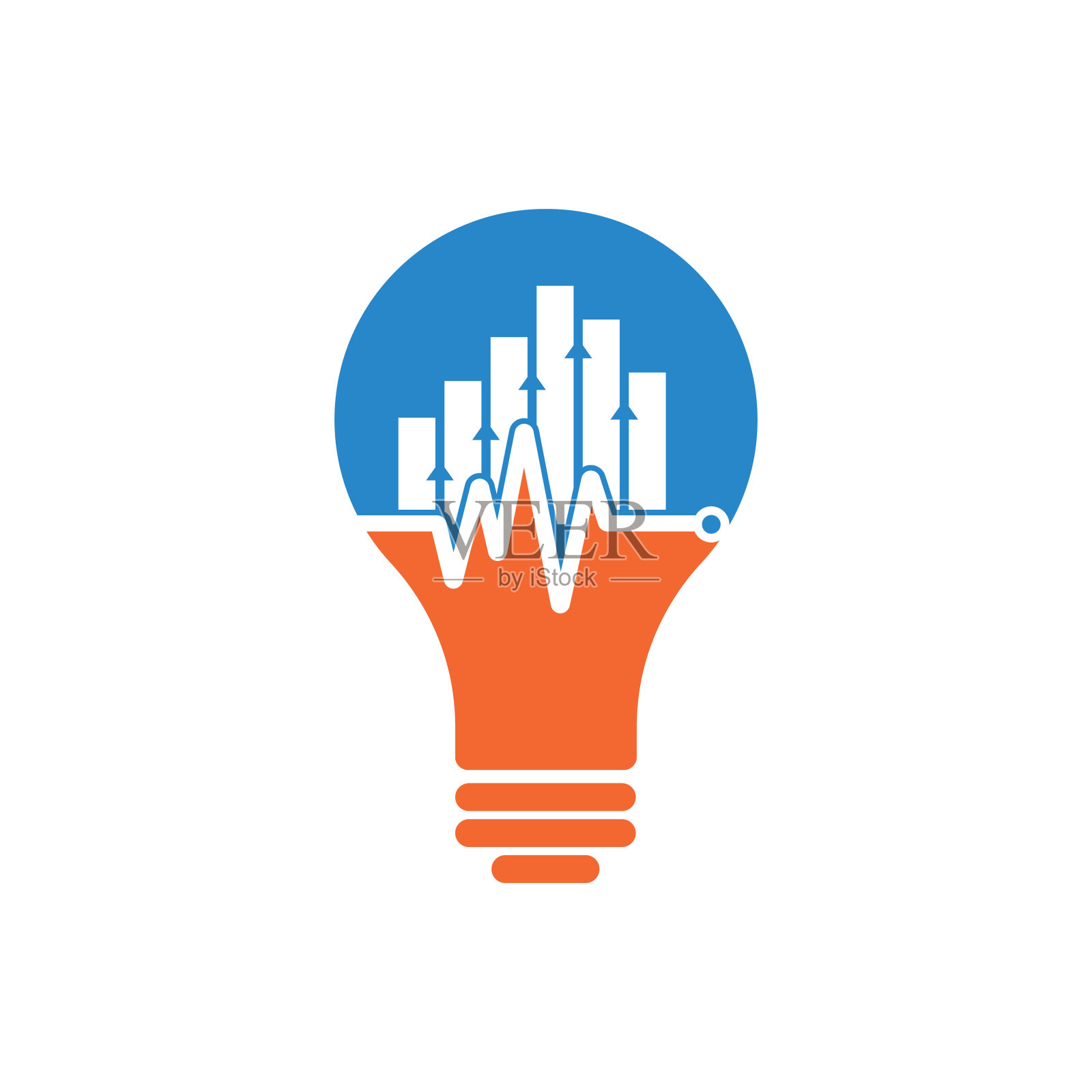 金融脉冲灯泡形状概念标志。插画图片素材