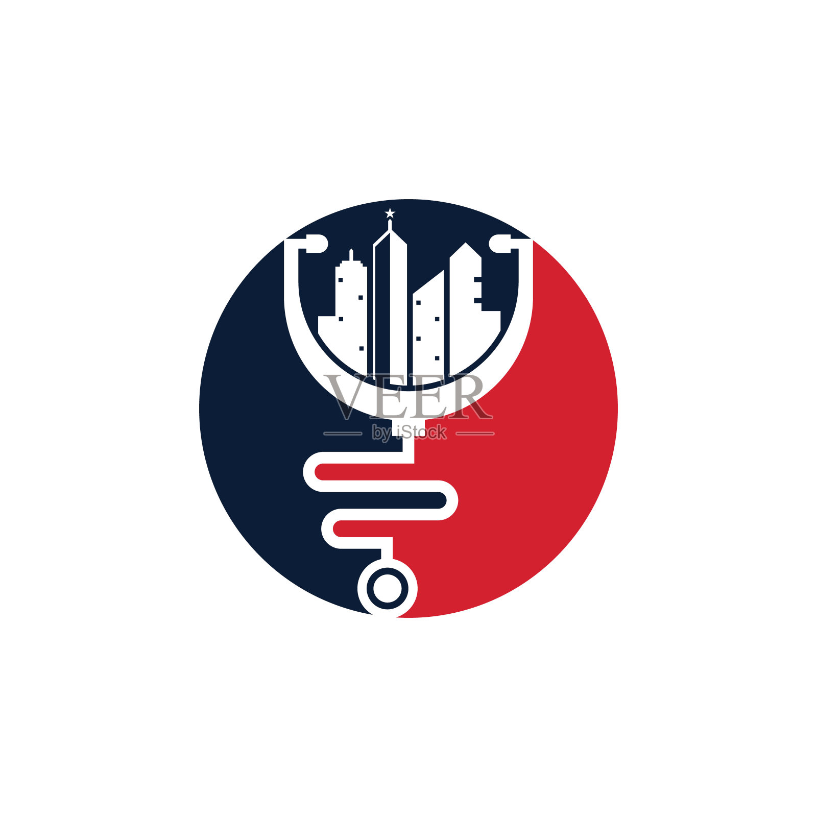 医疗城矢量标识模板。插画图片素材