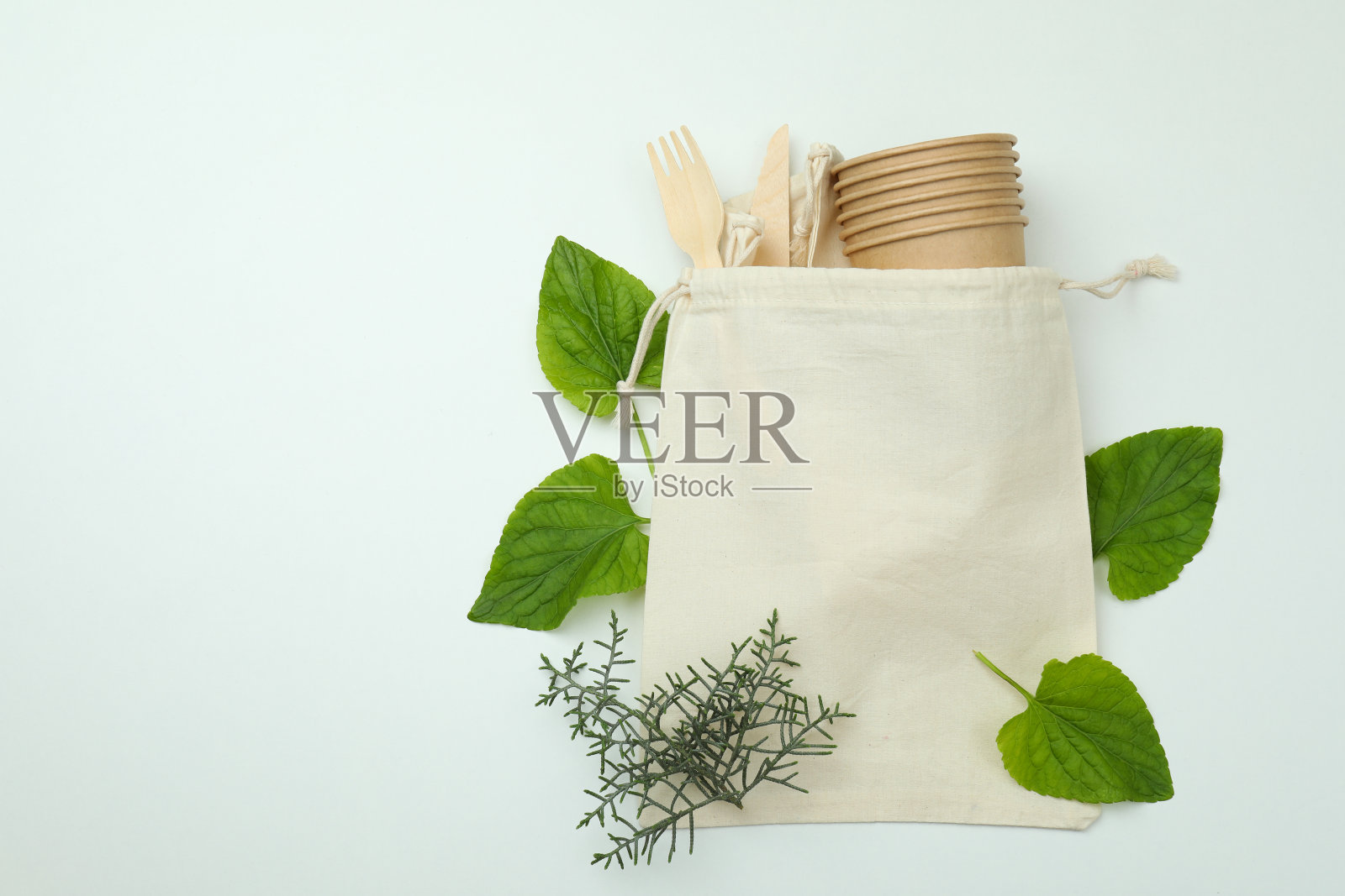 白色背景上的环保零废物概念照片摄影图片