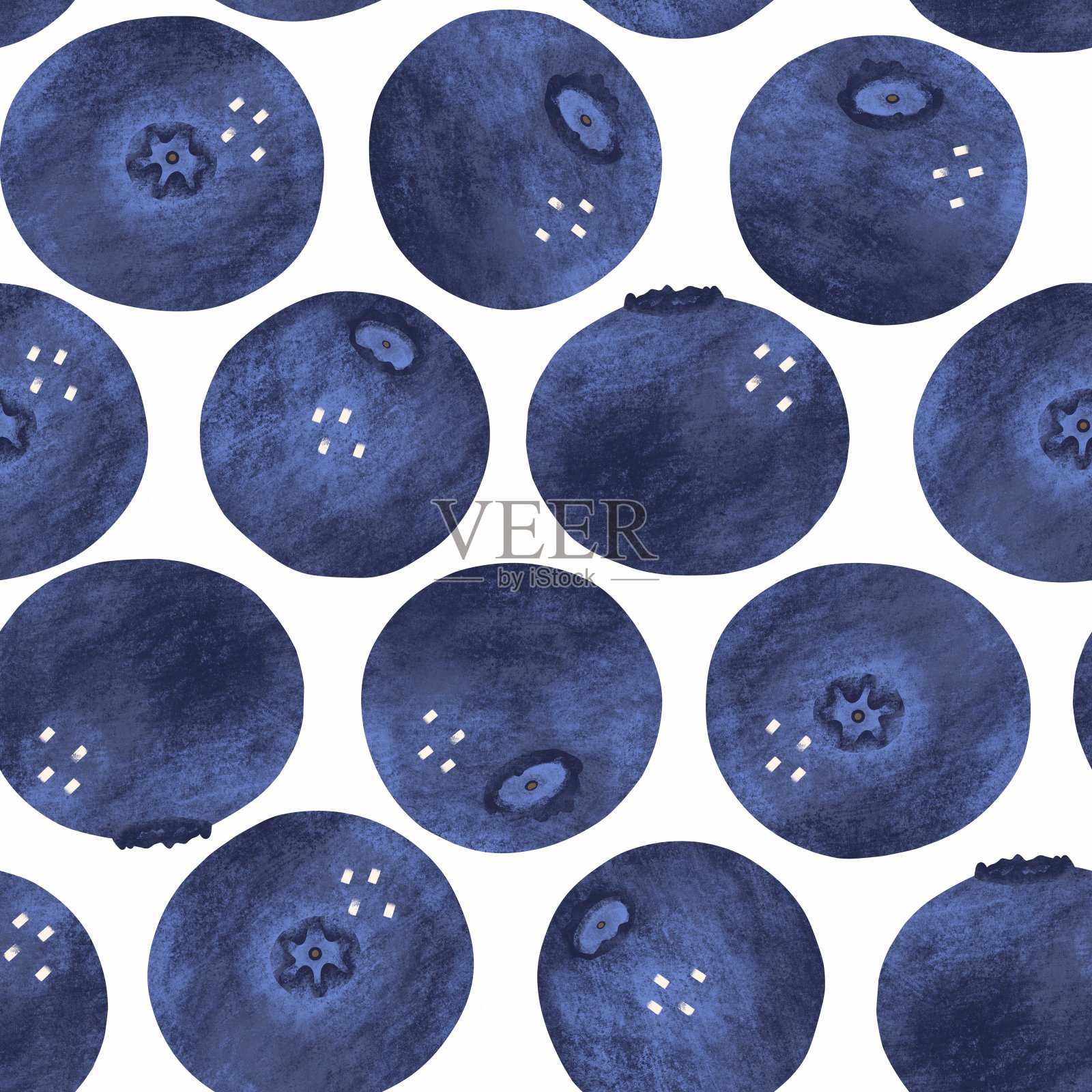 蓝莓无缝模式插画图片素材