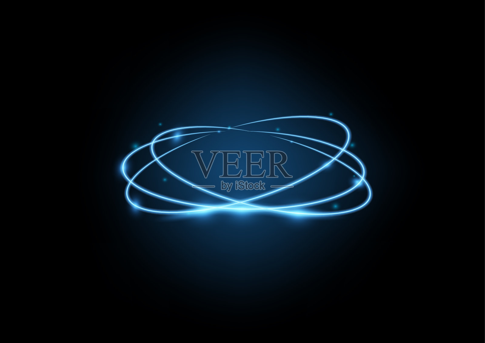 抽象圆灯霓虹灯效果矢量插图插画图片素材