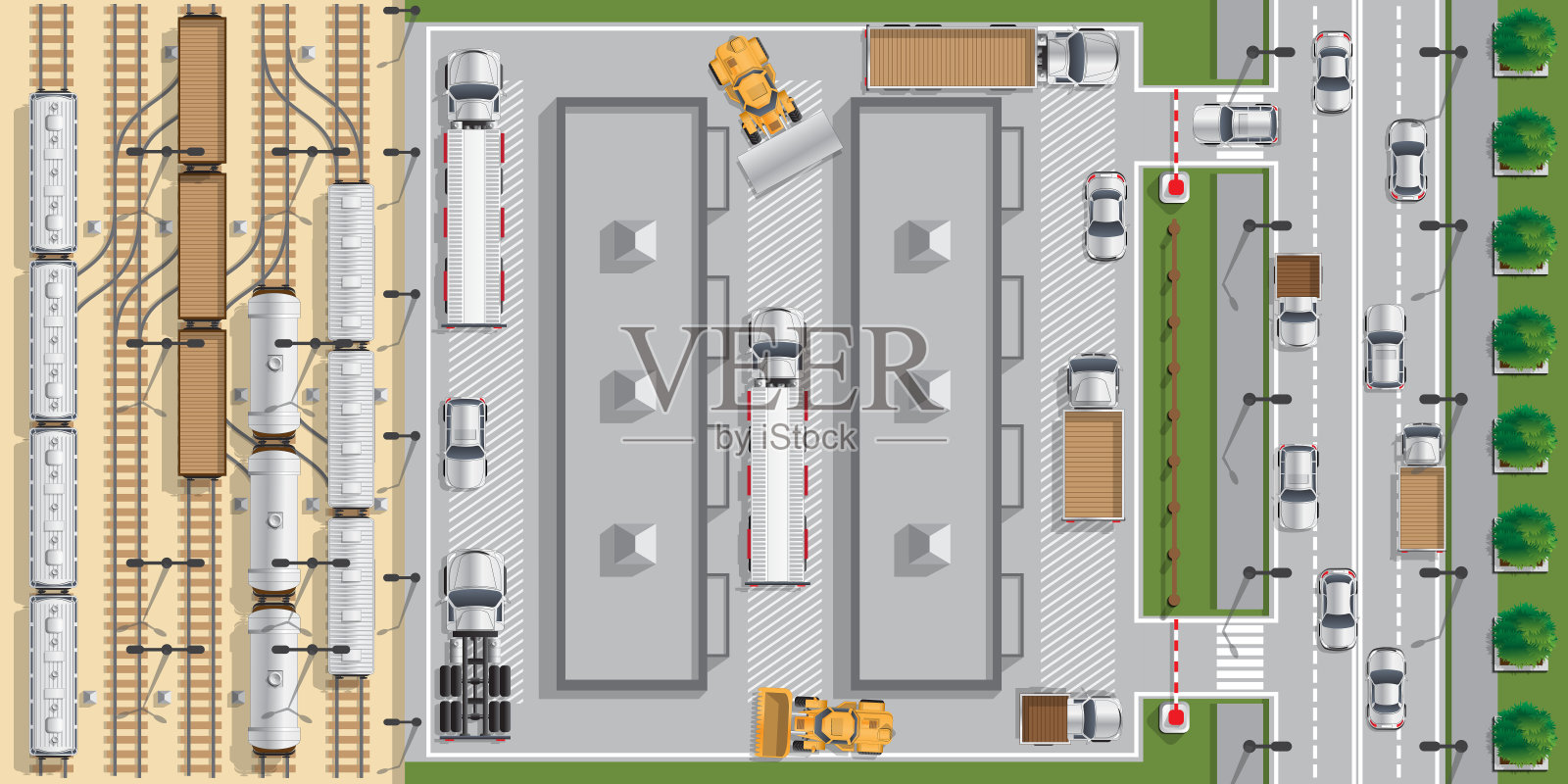 物流中心。插画图片素材