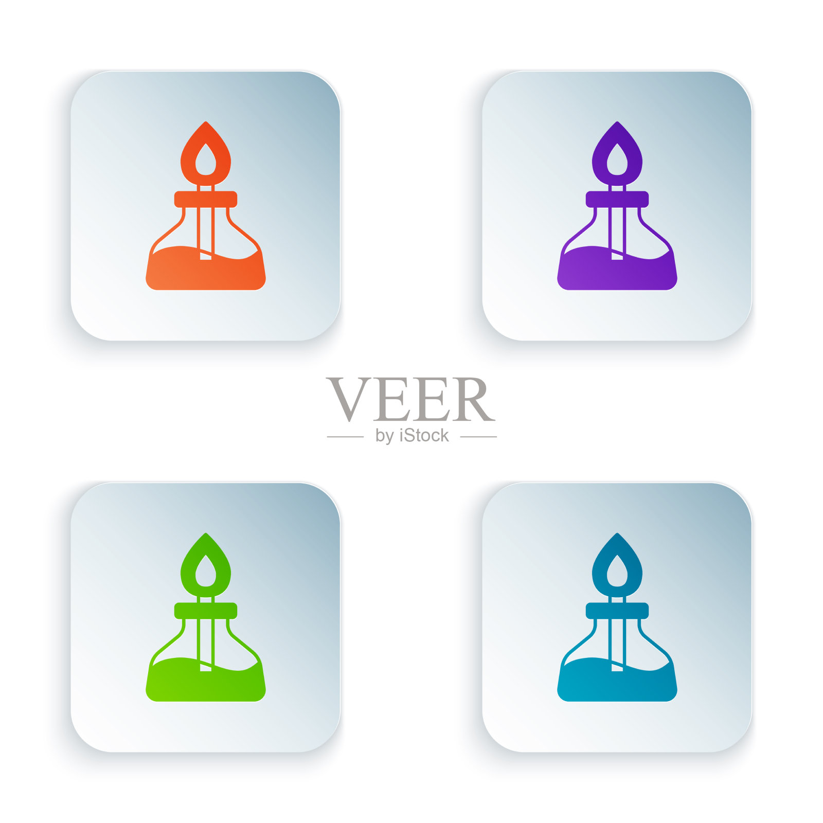 彩色酒精或酒精燃烧器图标隔离上图标素材