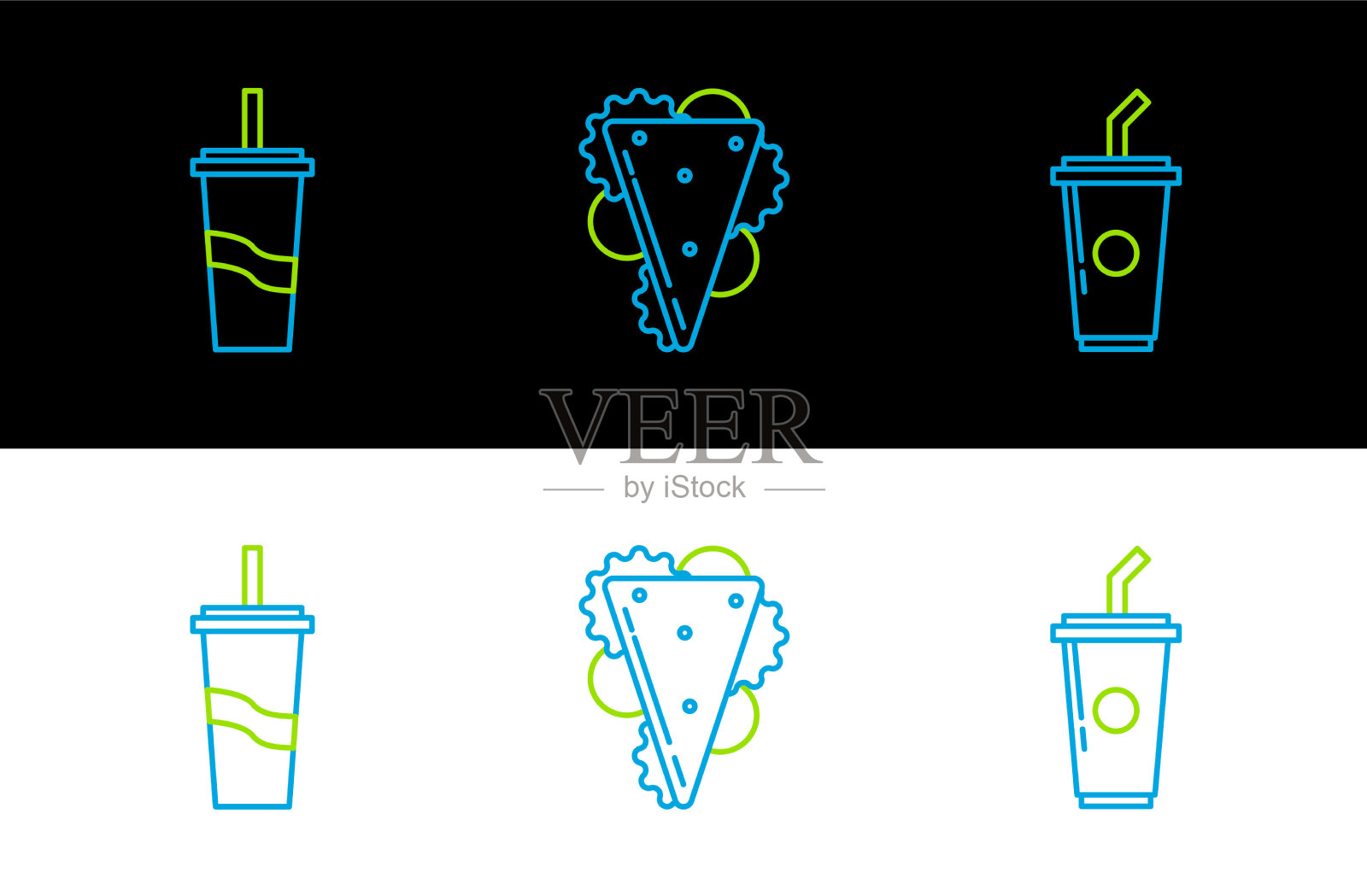 在纸玻璃上放上吸管和水图标素材