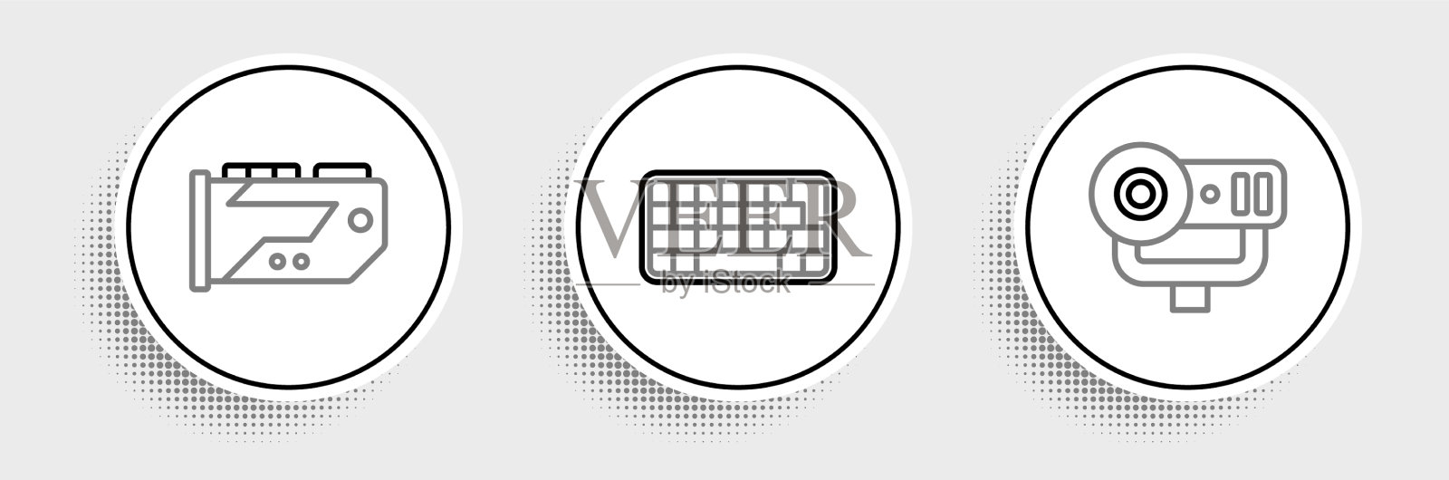 设置线路网络摄像头和视频显卡图标素材