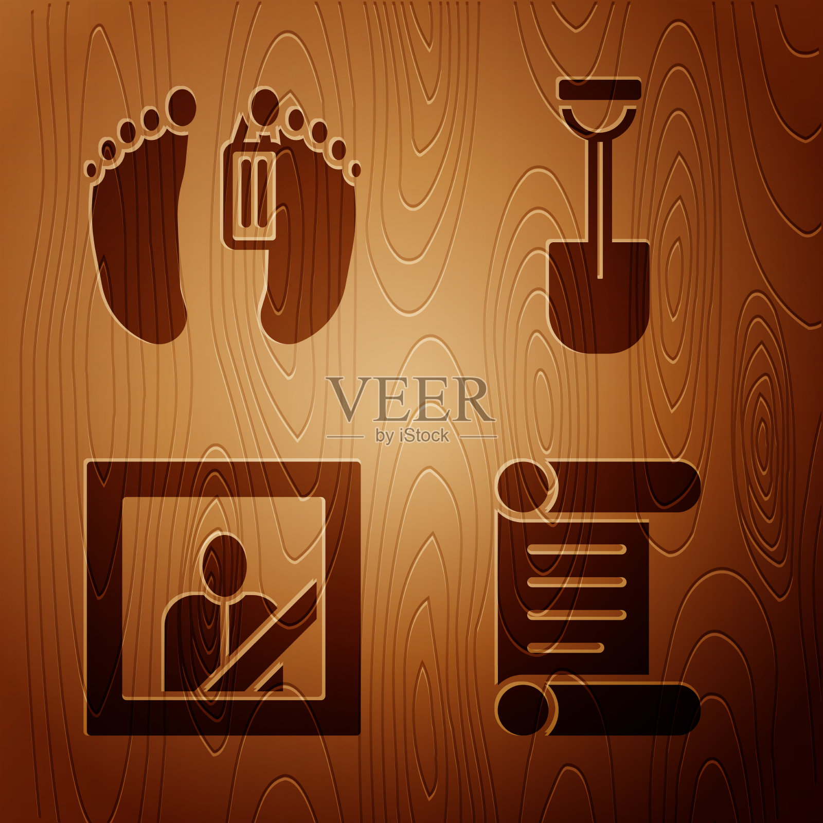 定诏书羊皮纸卷死者丧事图标素材