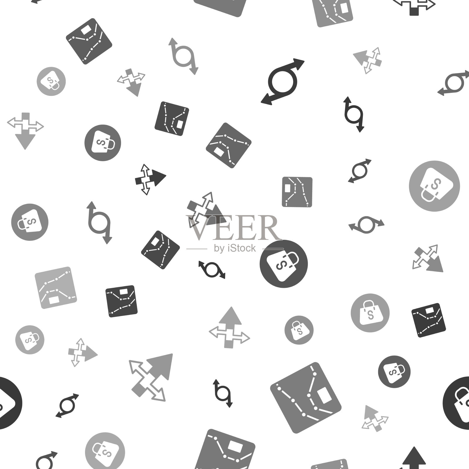 设置箭头图形图表图表购物袋图标素材