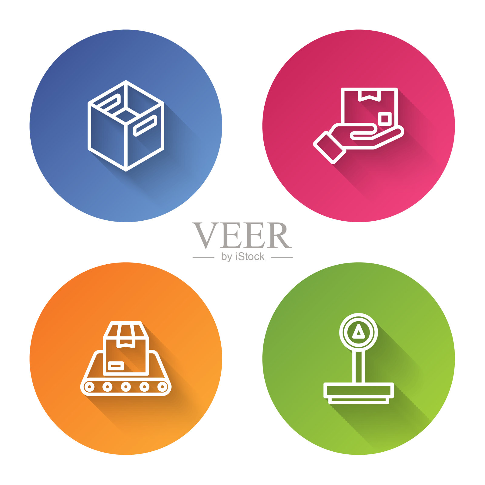 套线纸箱纸箱交货手用图标素材