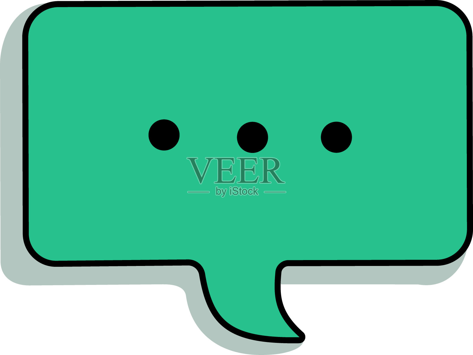 一个手绘的语音气泡和一个在白色背景上突出显示的省略号。矢量插图。对话画面色彩鲜艳。思想、通讯、评论。省略号。插画图片素材