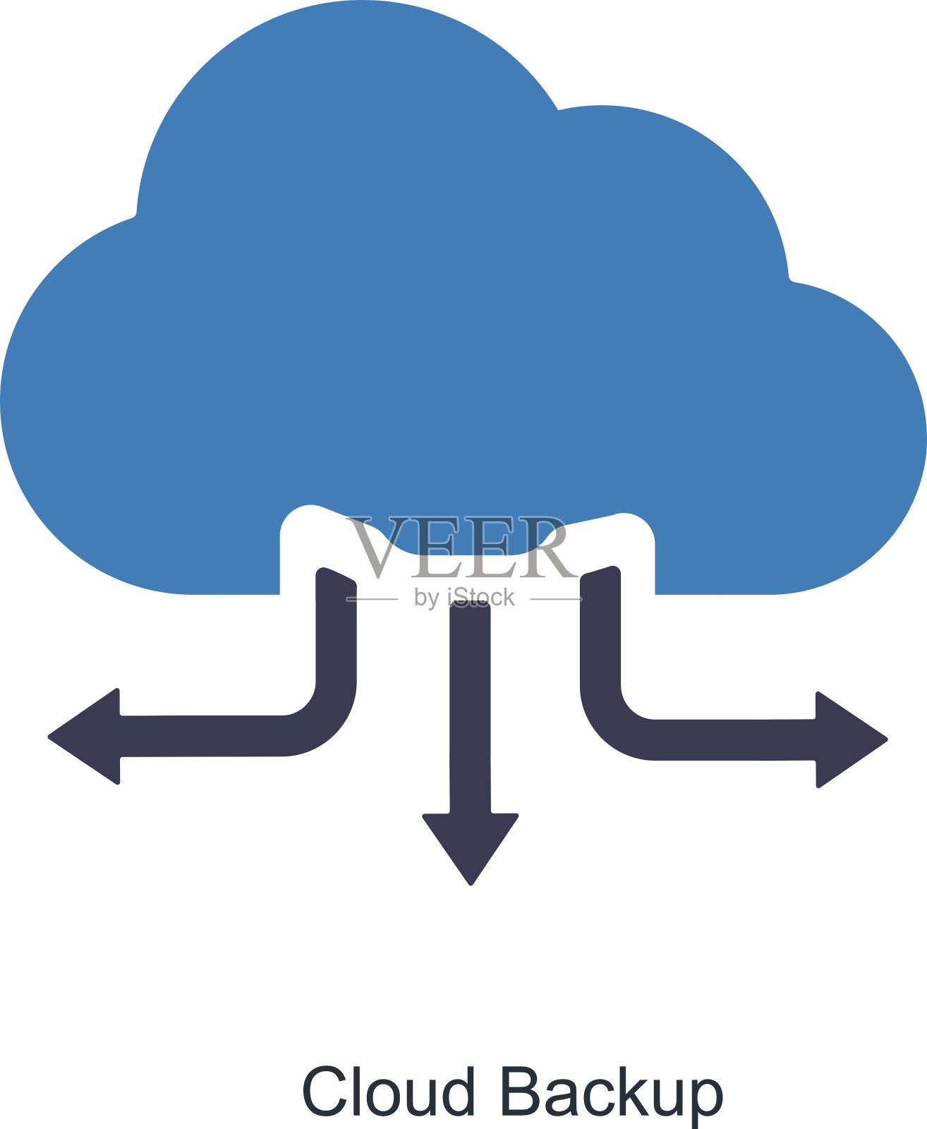 云备份和大数据图标概念插画图片素材
