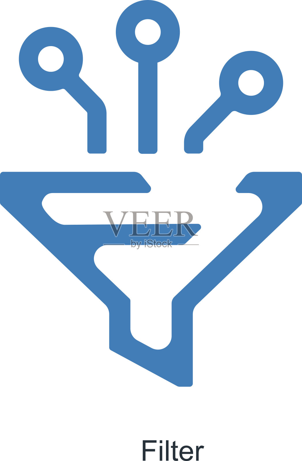 过滤器和漏斗图标的概念插画图片素材