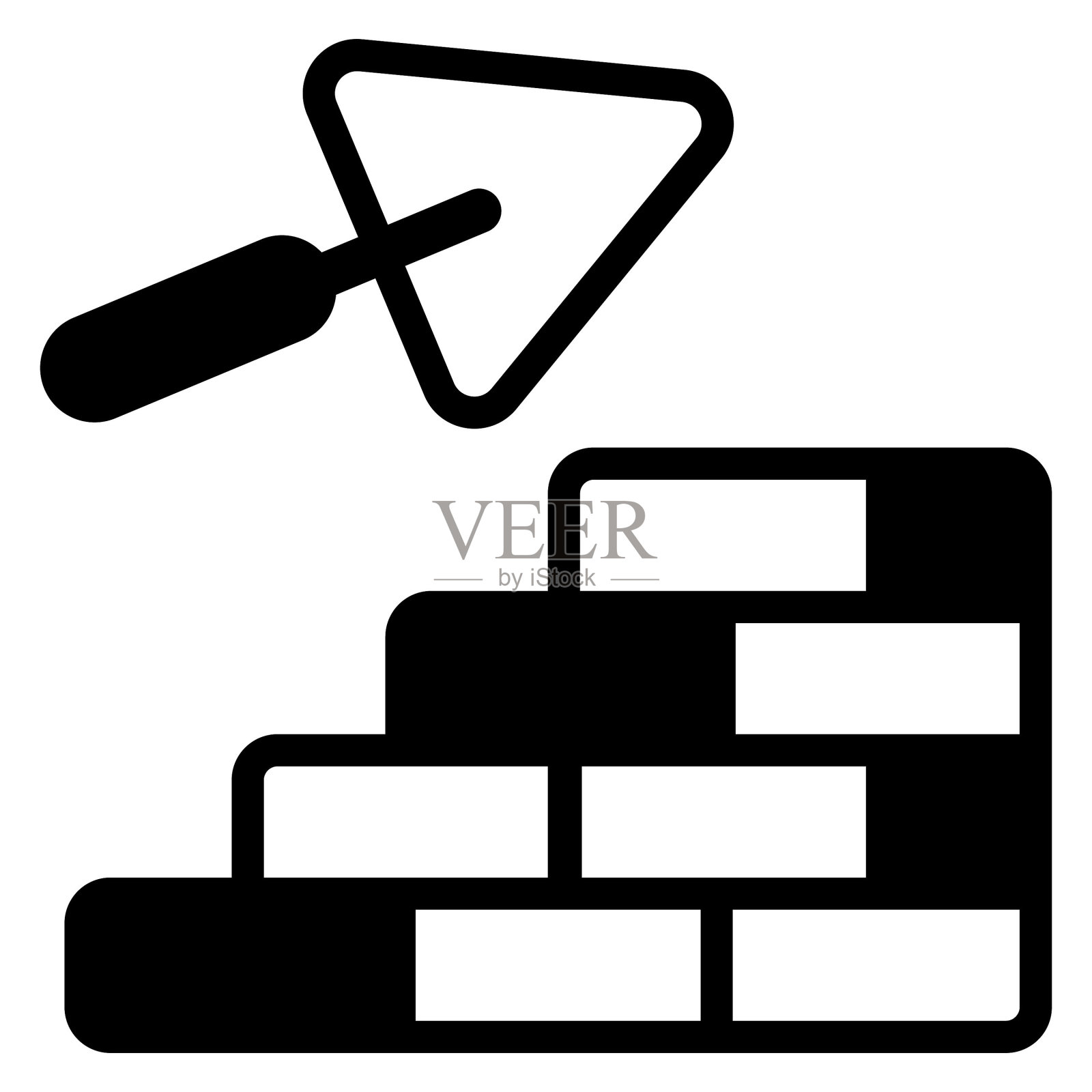 砖墙字形图标，矢量字形设计图标素材