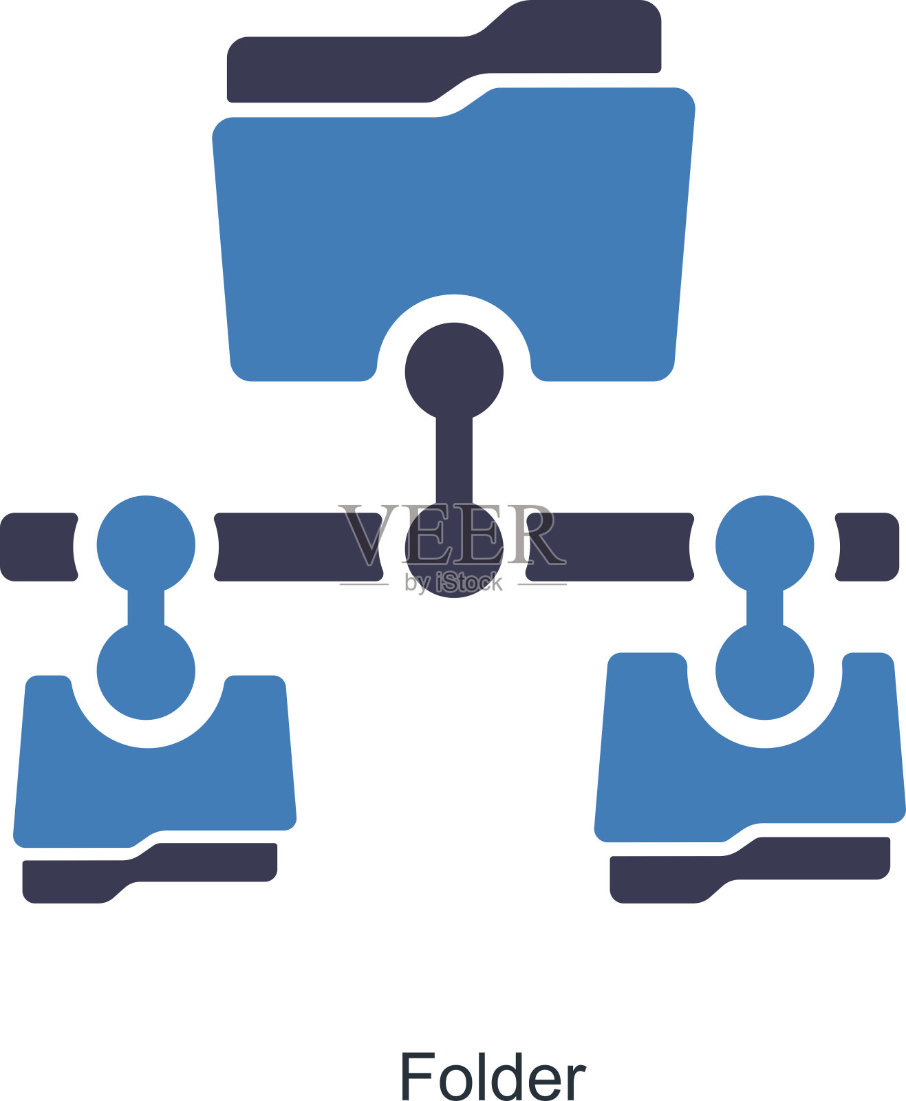 文件夹和文档图标的概念插画图片素材