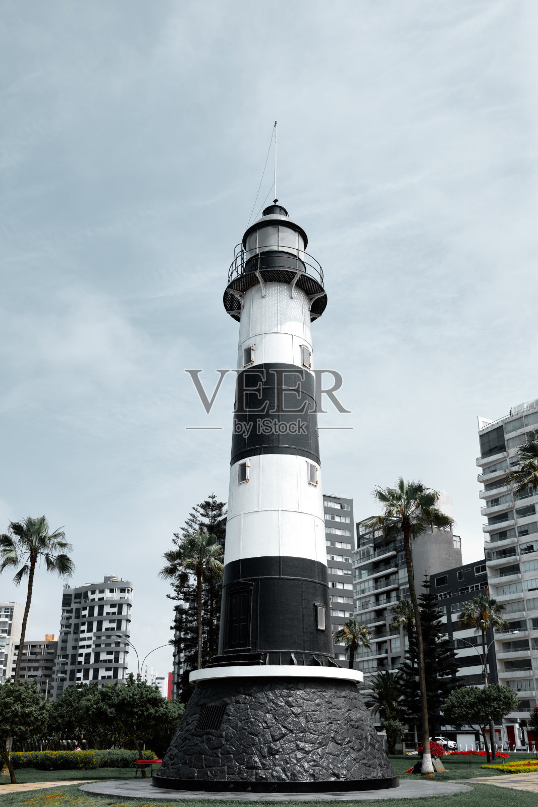 秘鲁利马的拉玛丽娜灯塔。照片摄影图片