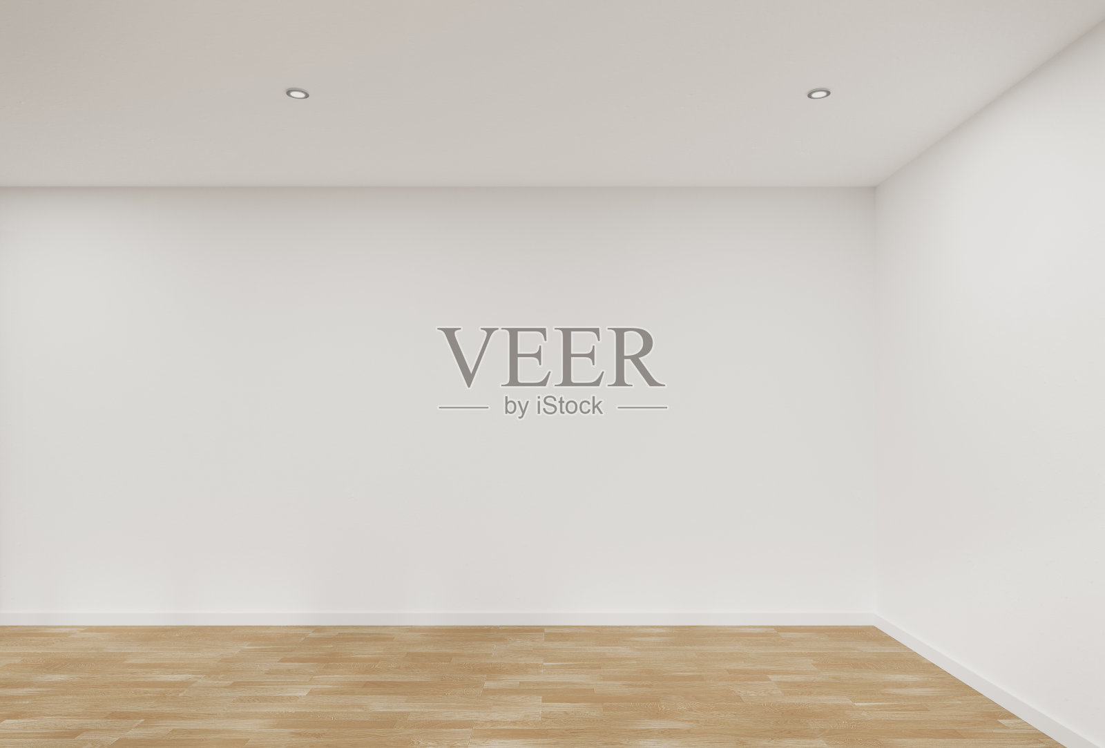 空的白墙房间，木地板。照片摄影图片