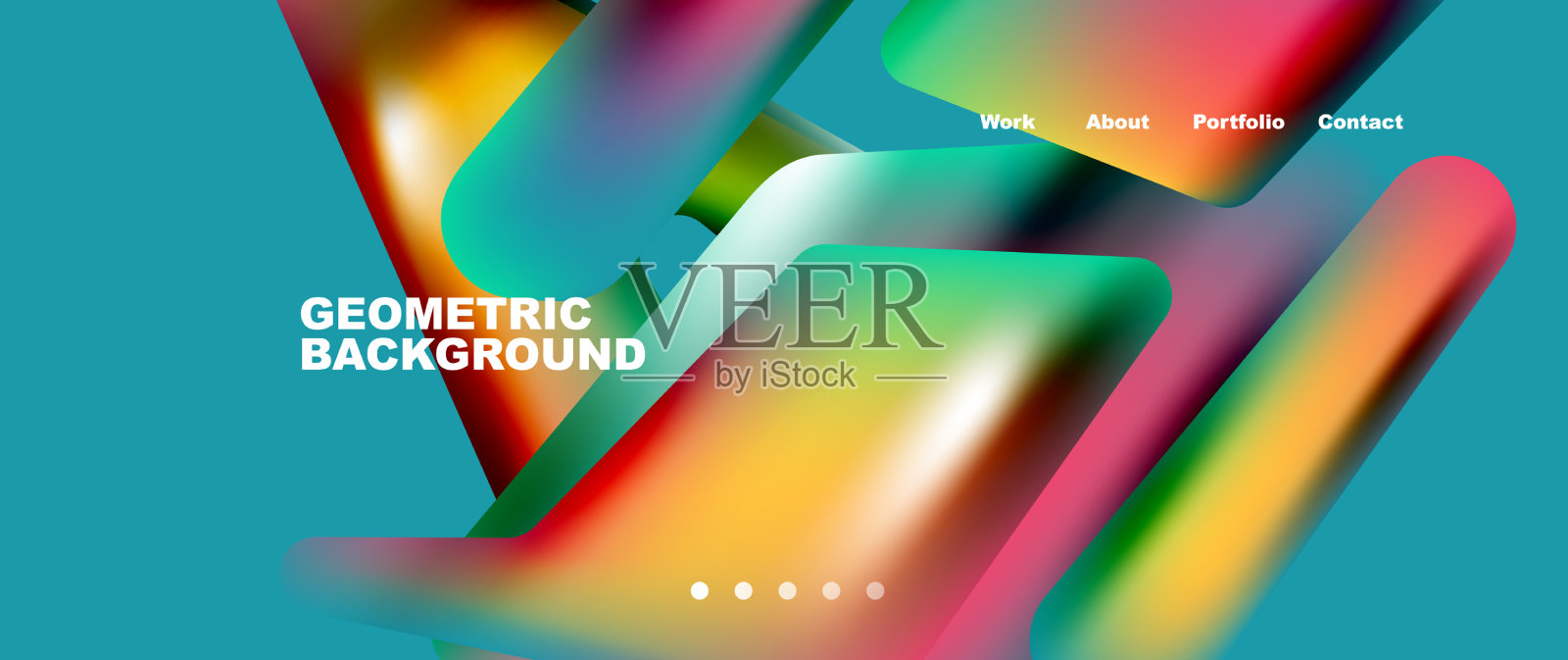 彩色几何背景登陆页面插画图片素材