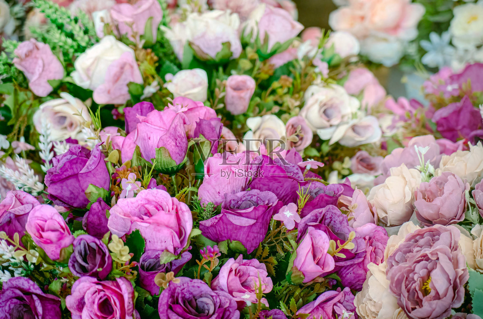 装饰假花与美丽的颜色的内部照片摄影图片