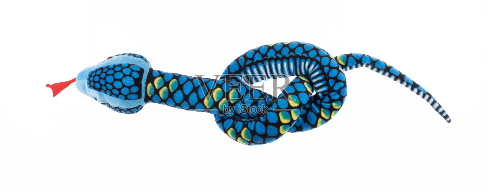 玩具长毛绒蛇孤立在白色背景照片摄影图片