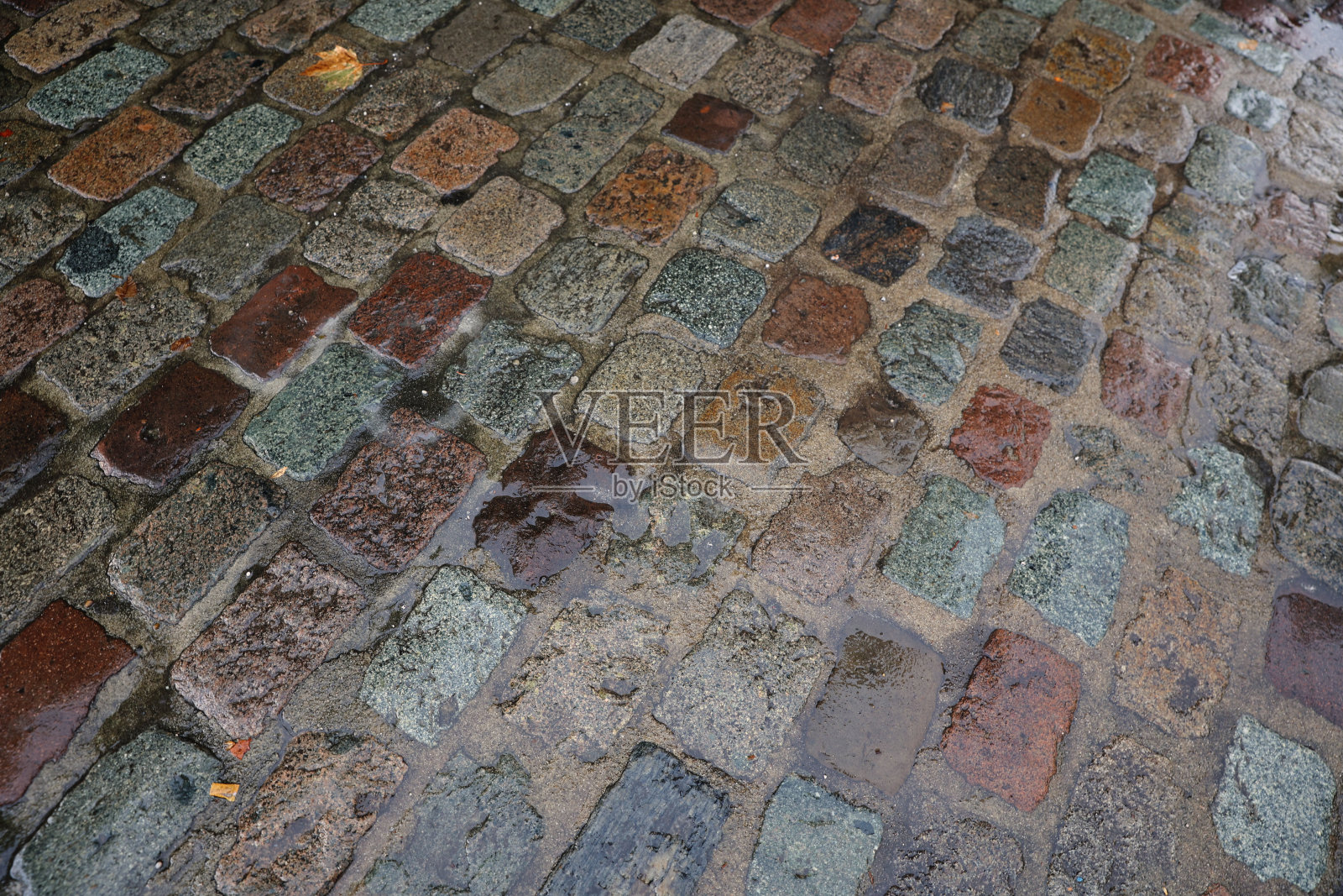 湿砖人行道旧石人行道照片摄影图片