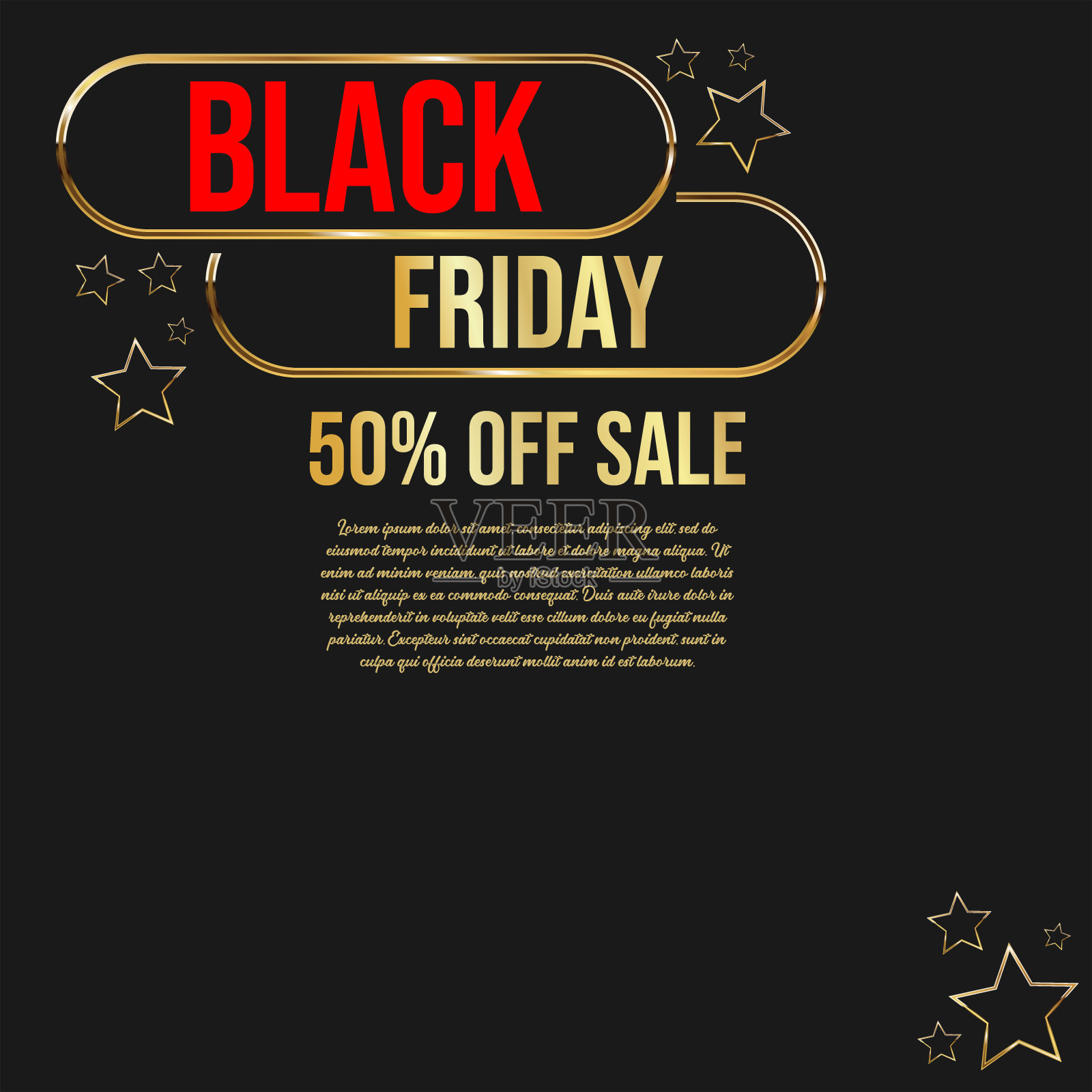 黑色星期五超级销售和最好的价格背景隔离在黑色背景设计元素图片