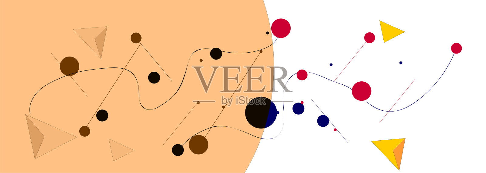 动态线条的海报。插画简约平面风格插画图片素材