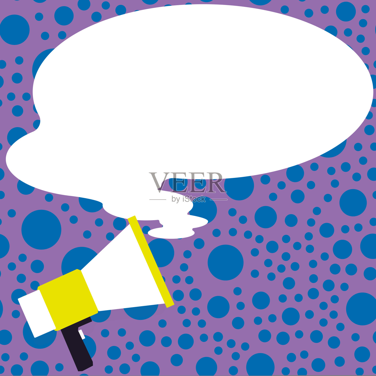 绘图与对话气泡显示新的公告。演讲气球展示新鲜和重要的新闻信息。插画图片素材