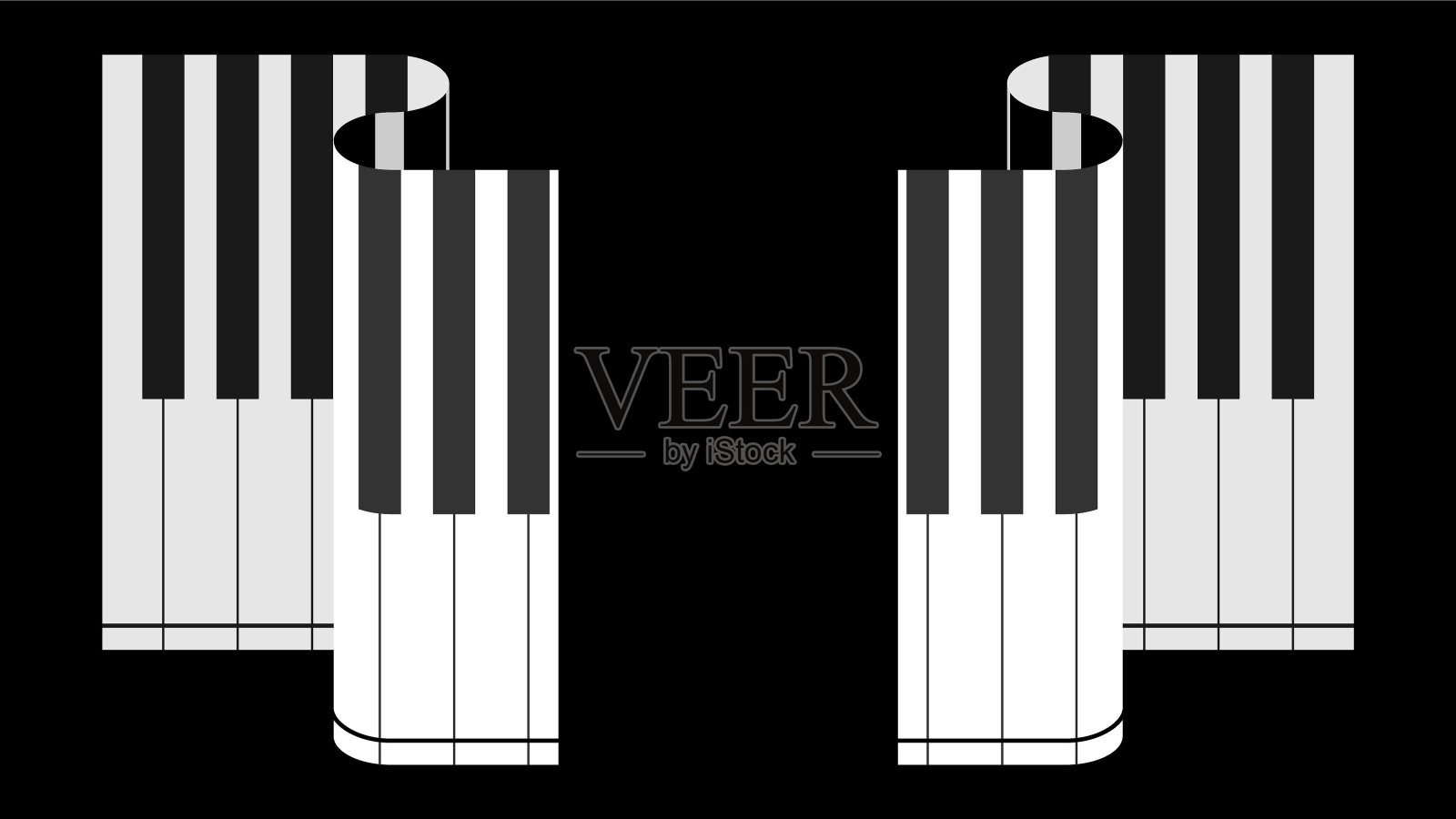 抽象钢琴琴键音乐键盘乐器歌曲旋律矢量设计风格设计元素图片