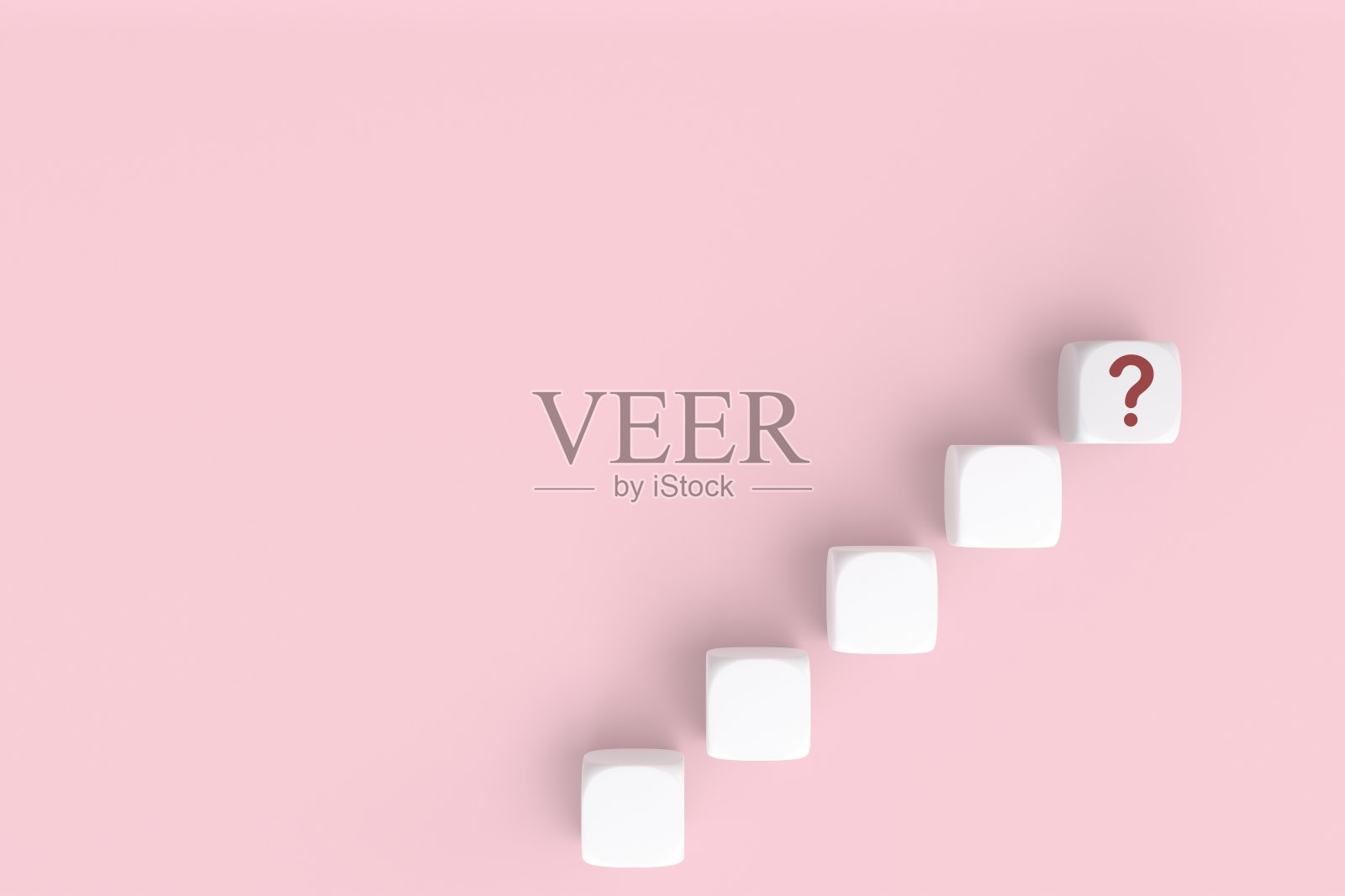 在粉色背景的方块上标记单词。常见问题的答案,问答。副本的空间。三维渲染照片摄影图片