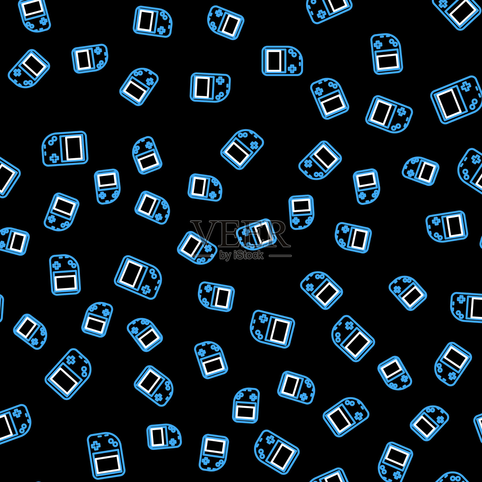 线路便携式视频游戏控制台图标隔离插画图片素材