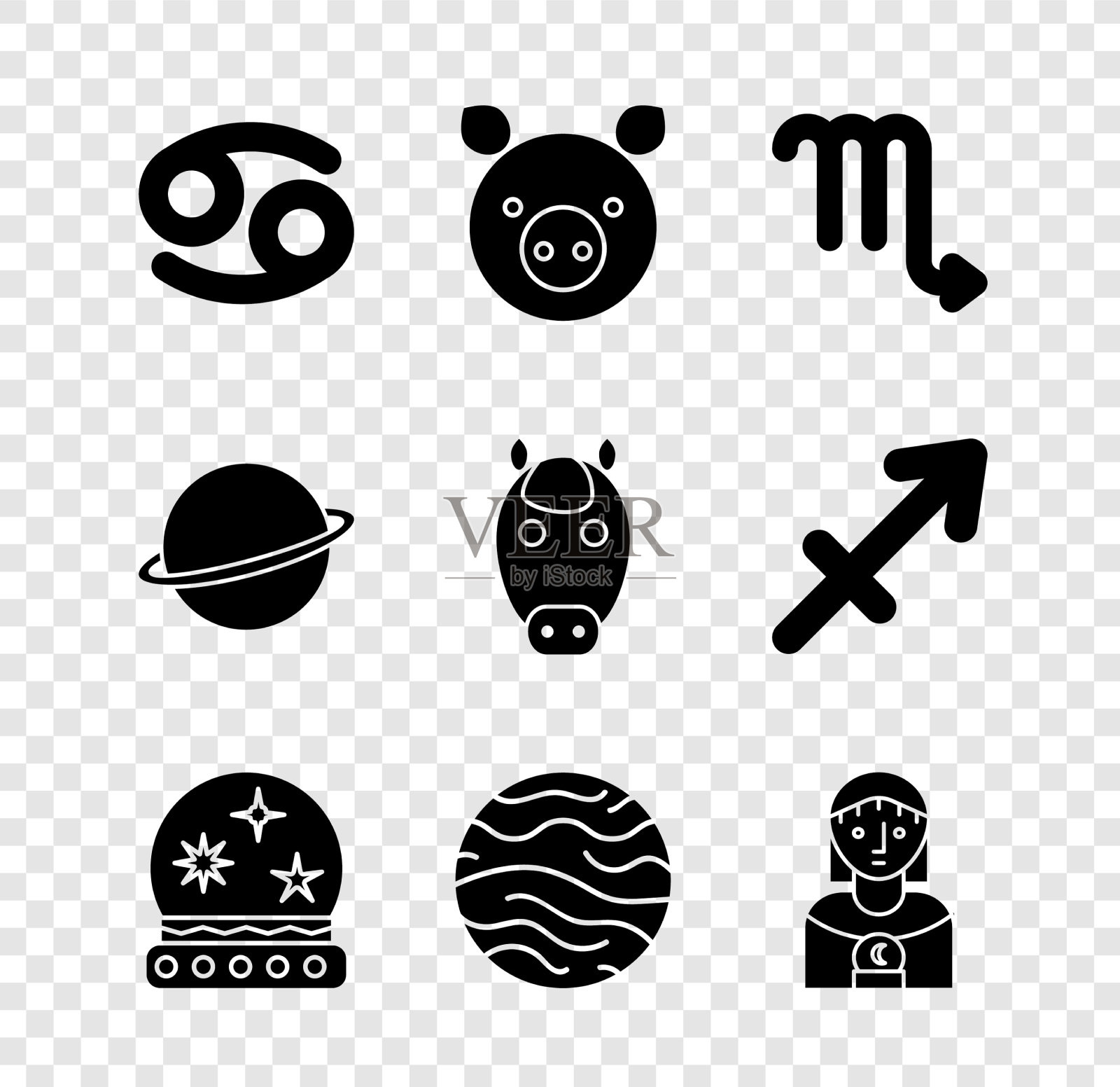 星座猪八戒天蝎座魔球套装图标素材
