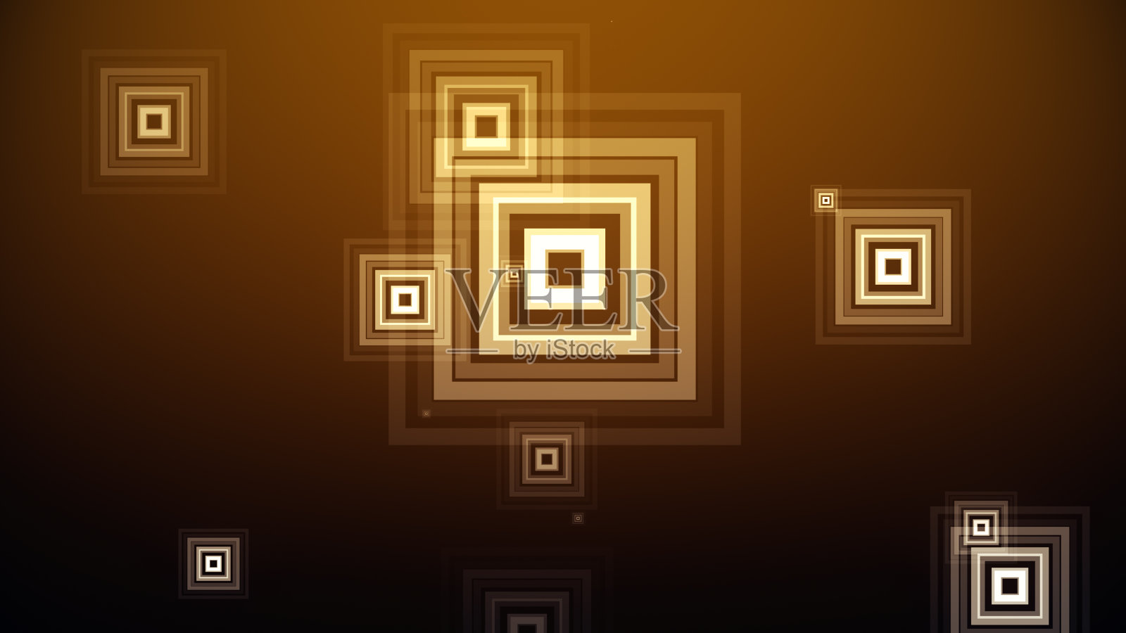 在色彩斑斓的背景上，正方形如雨后春笋般出现照片摄影图片