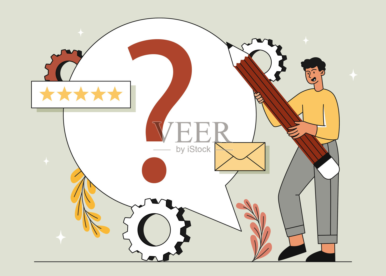 客户支持问题插画图片素材