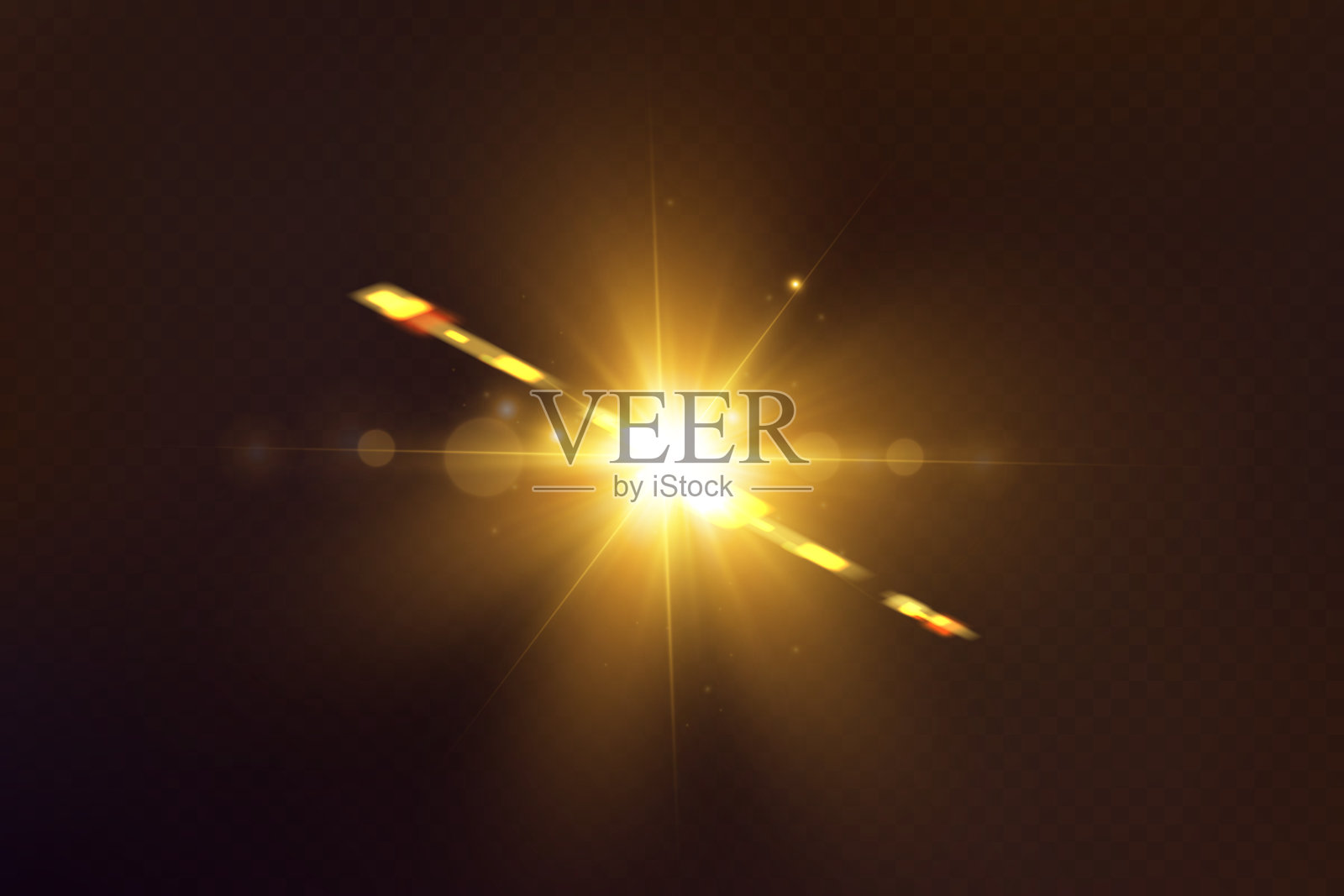 矢量透明阳光特殊透镜眩光效果。插画图片素材