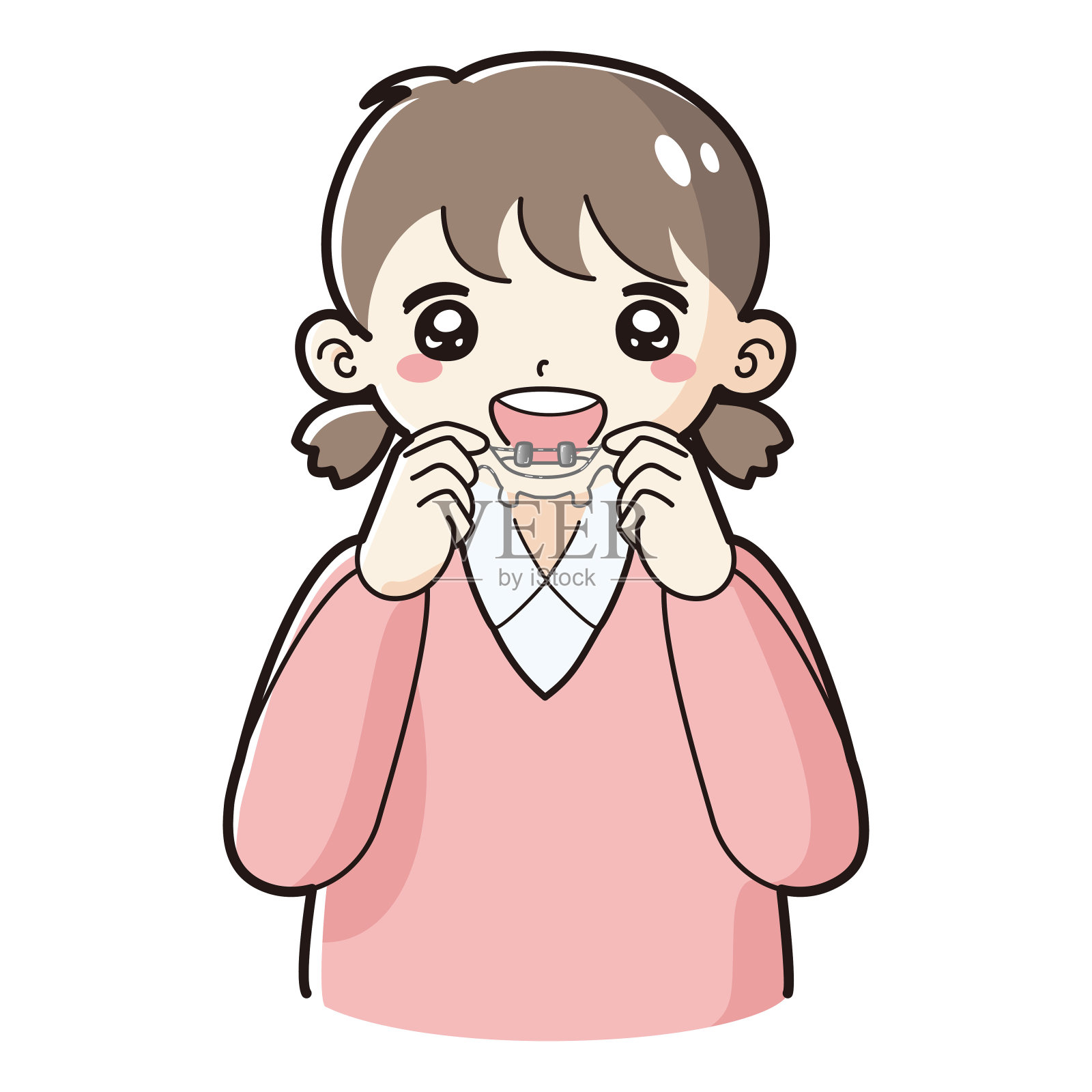 儿童牙齿矫正器具的插图设计元素图片