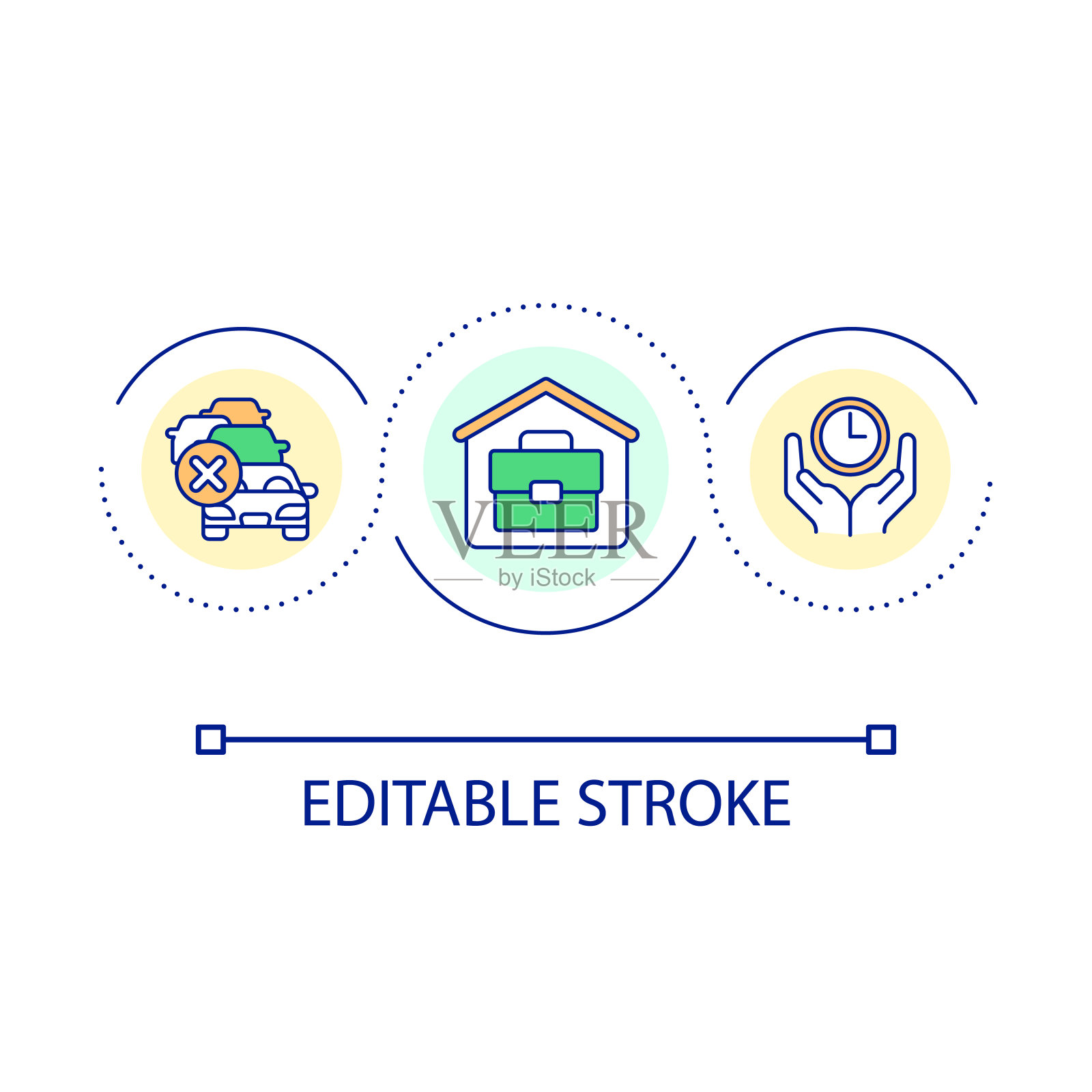 避免交通堵塞的循环概念图标插画图片素材