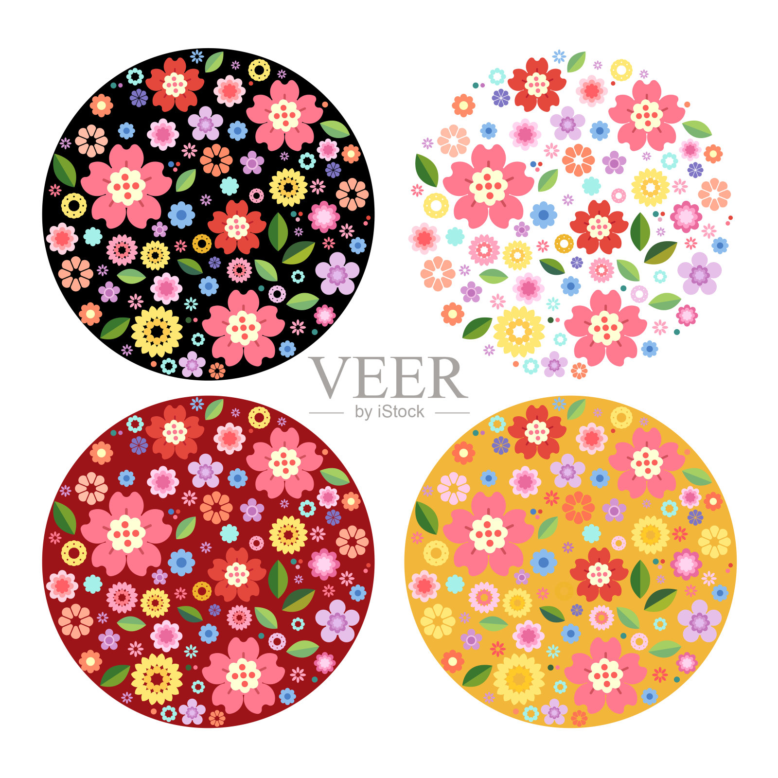 花圆插画图片素材