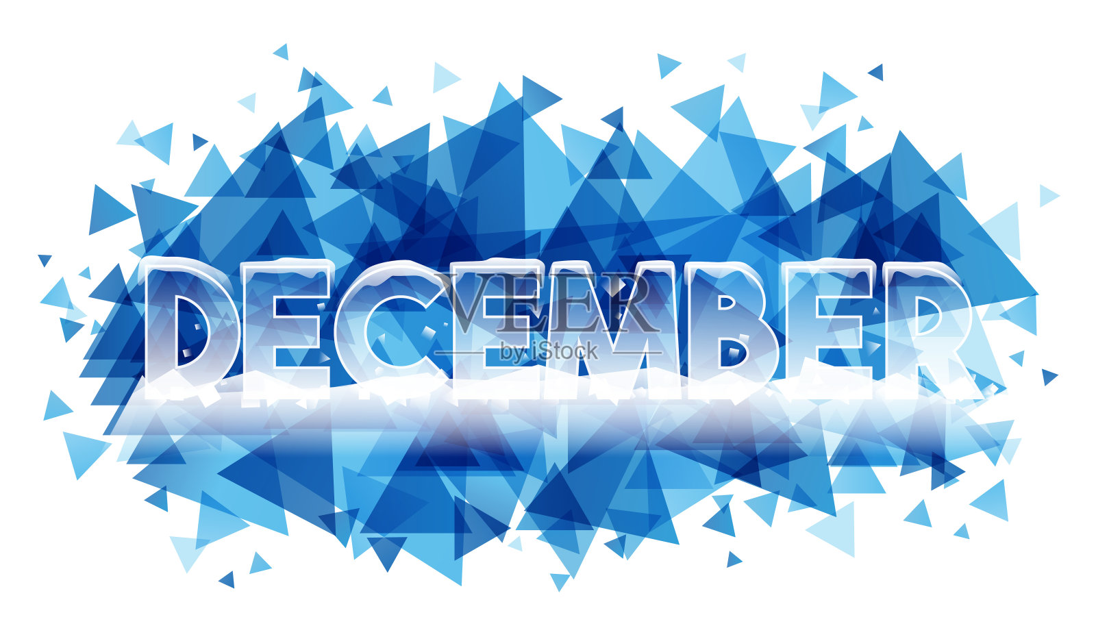 十二月这个词的冰冻字母插画图片素材